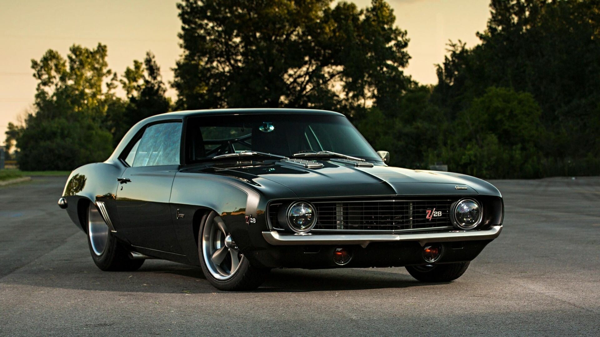 Black classic car Chevrolet Camaro wallpaper, HD car image, Chevy vehicles, Auto style, 1920x1080 Full HD Desktop