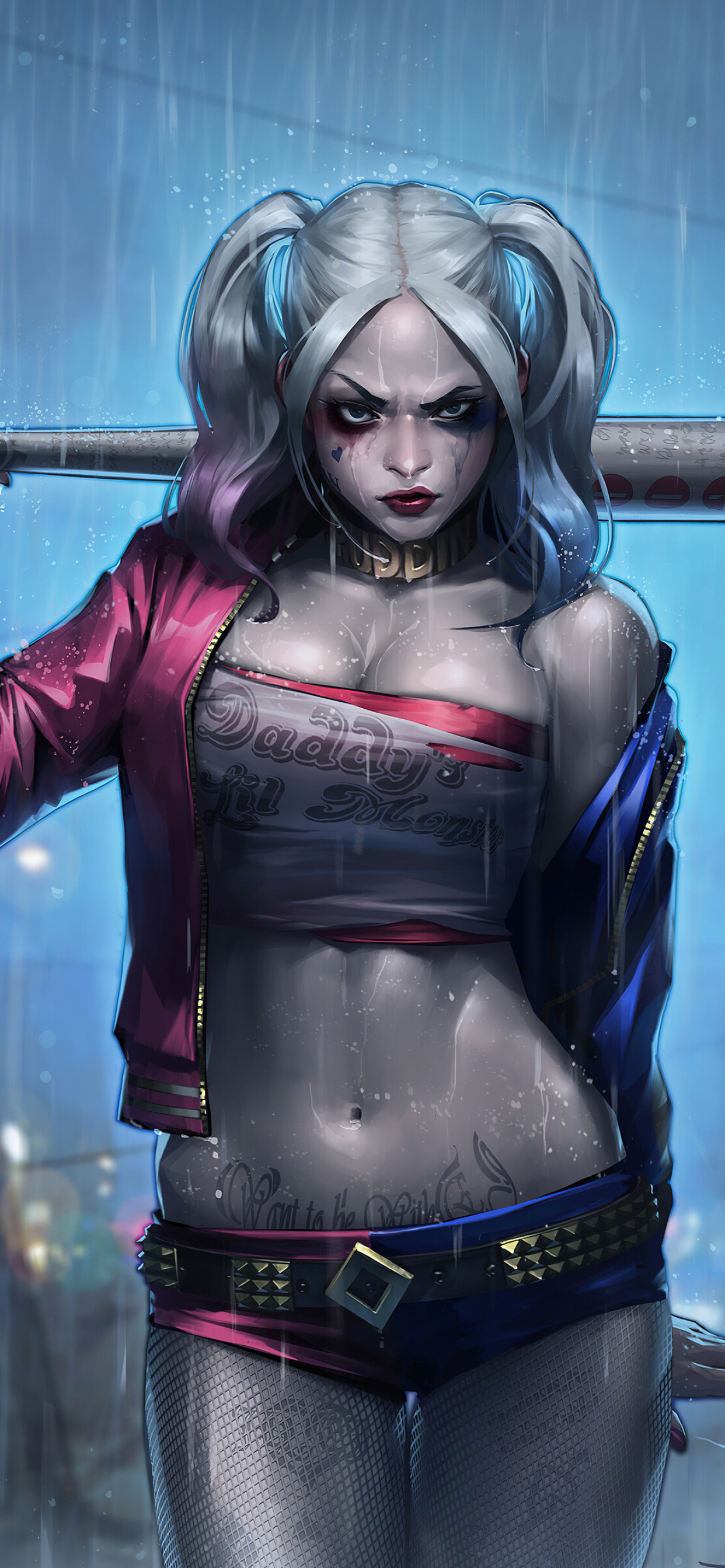 Harley Quinn, Phone wallpapers, Eye-catching design, Fan-made artwork, 1250x2690 HD Phone