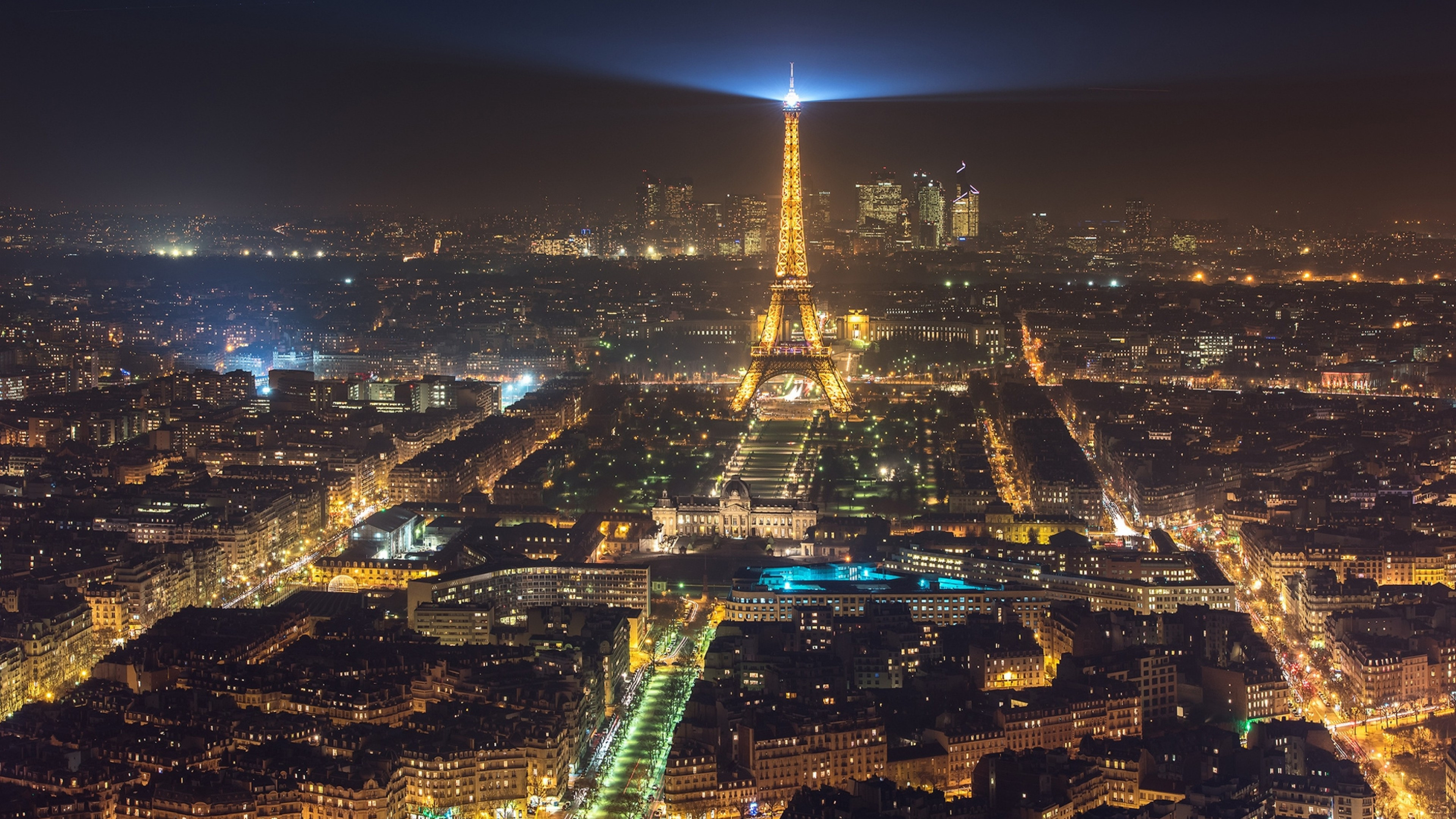 Paris night cityscape, Eiffel Tower lights, TV wallpapers, City beauty, 3840x2160 4K Desktop