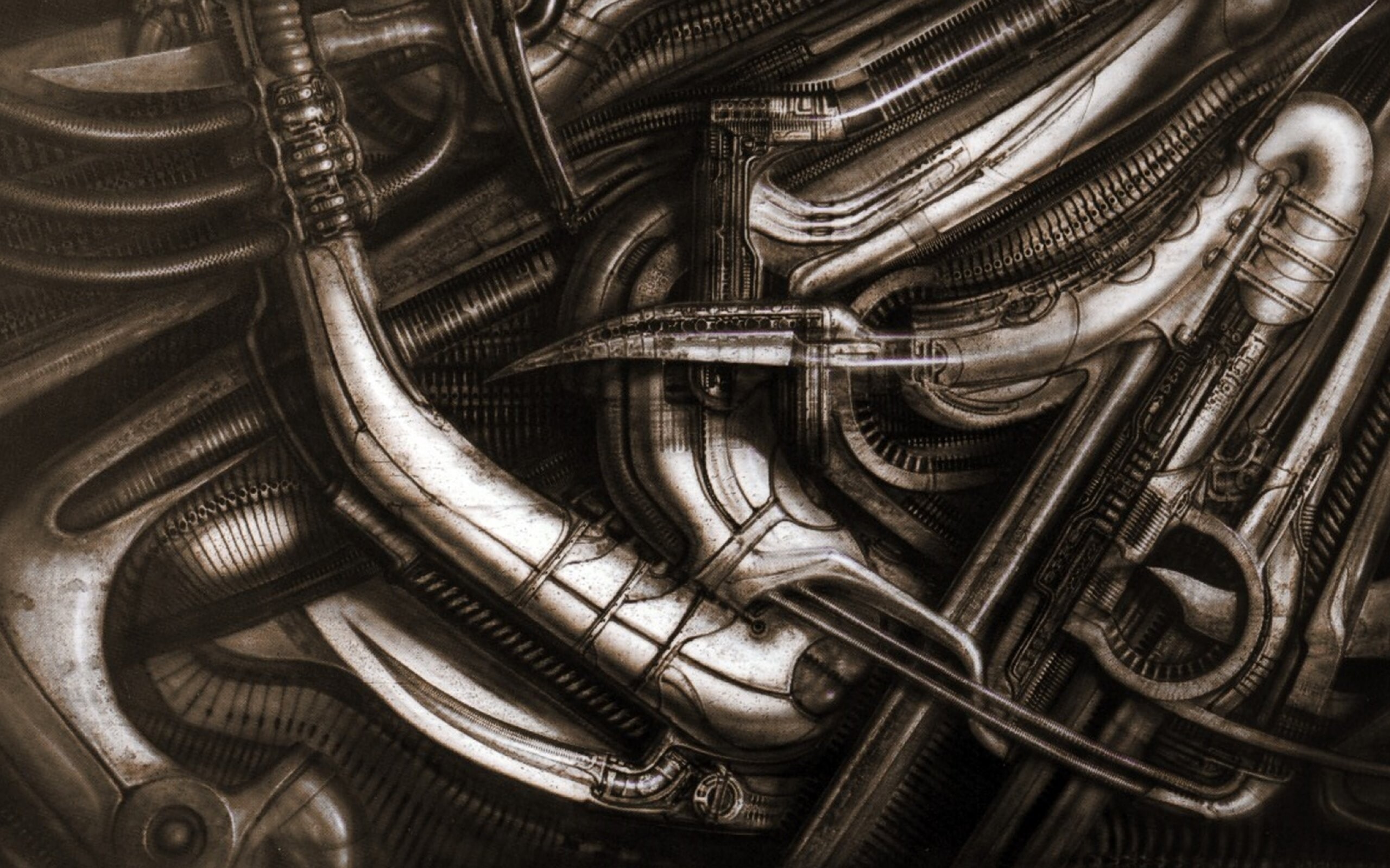 H.R. Giger, Dark sci-fi wallpapers, Otherworldly beauty, Unsettling atmosphere, 2560x1600 HD Desktop