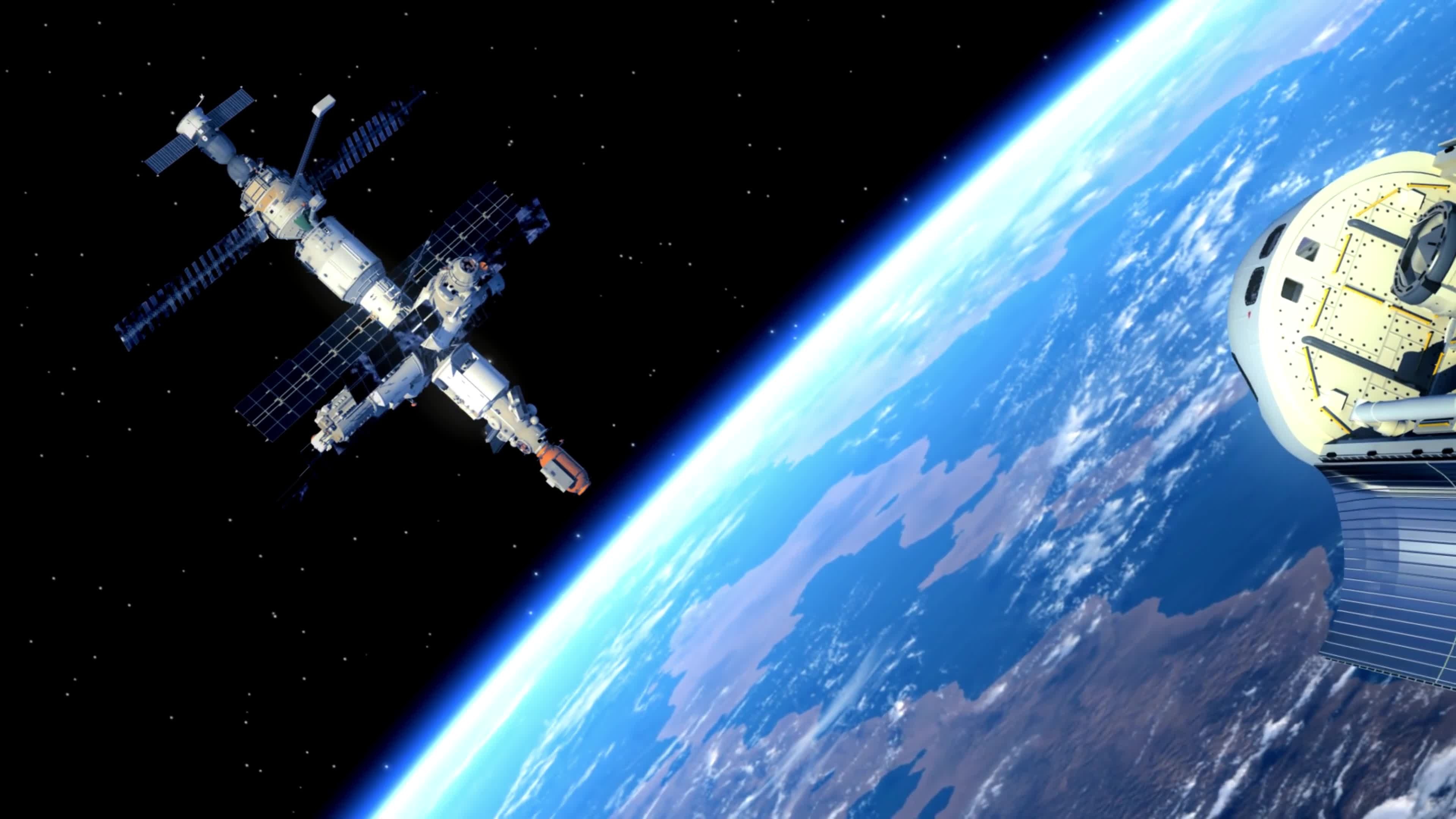 Spacecraft stock, Video footage, Free download, Space, 3840x2160 4K Desktop