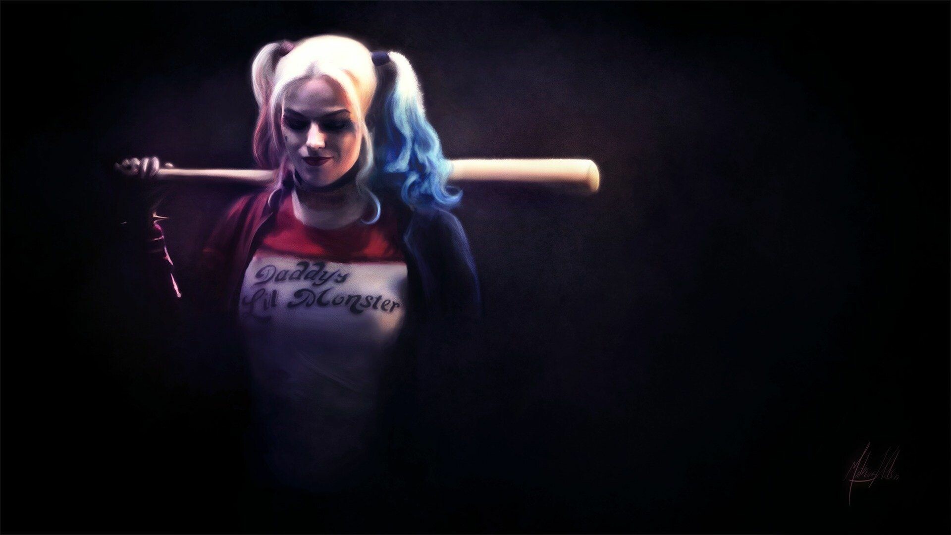 Harley Quinn Black, Dark and bold, Intriguing personality, Mysterious allure, 1920x1080 Full HD Desktop