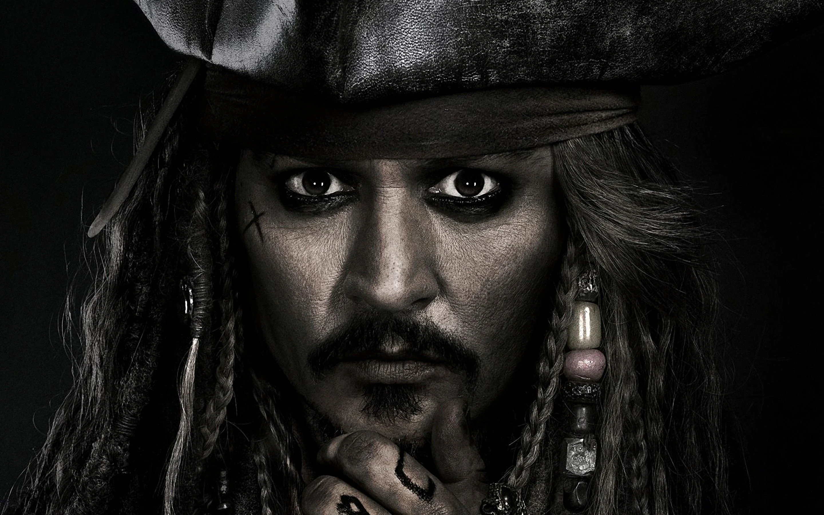 Monochrome, Jack Sparrow Wallpaper, 2880x1800 HD Desktop