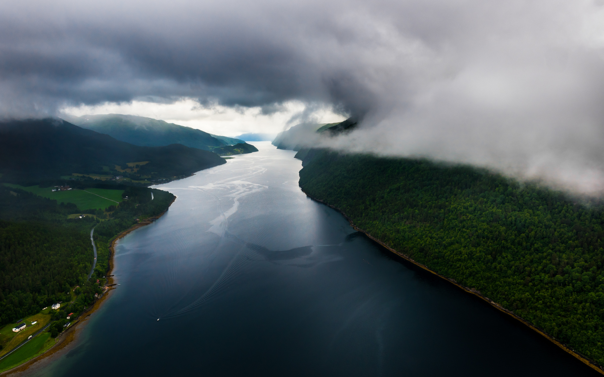 Clouds over Norwegian fjords, Ethereal fjord landscapes, Breathtaking panoramic views, Nature's masterpiece, 2000x1250 HD Desktop