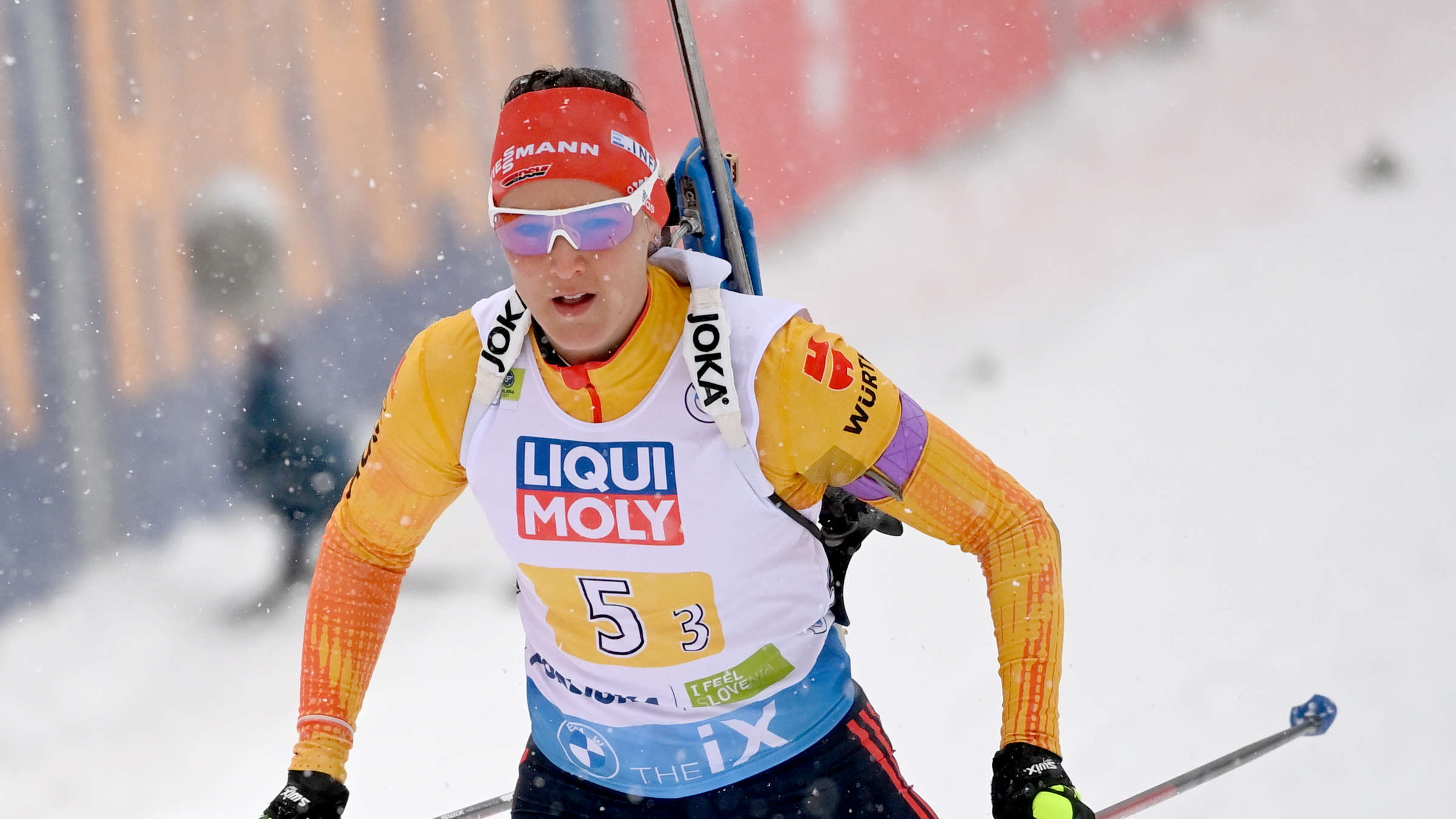 Denise Herrmann, Biathlete's perspective, Enjoy every competition, 2400x1350 HD Desktop