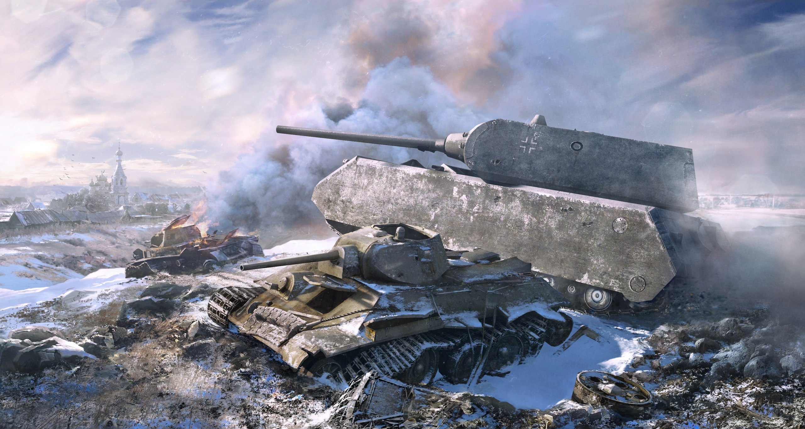 Panzer VIII Maus, World of Tanks Wallpaper, 2560x1370 HD Desktop