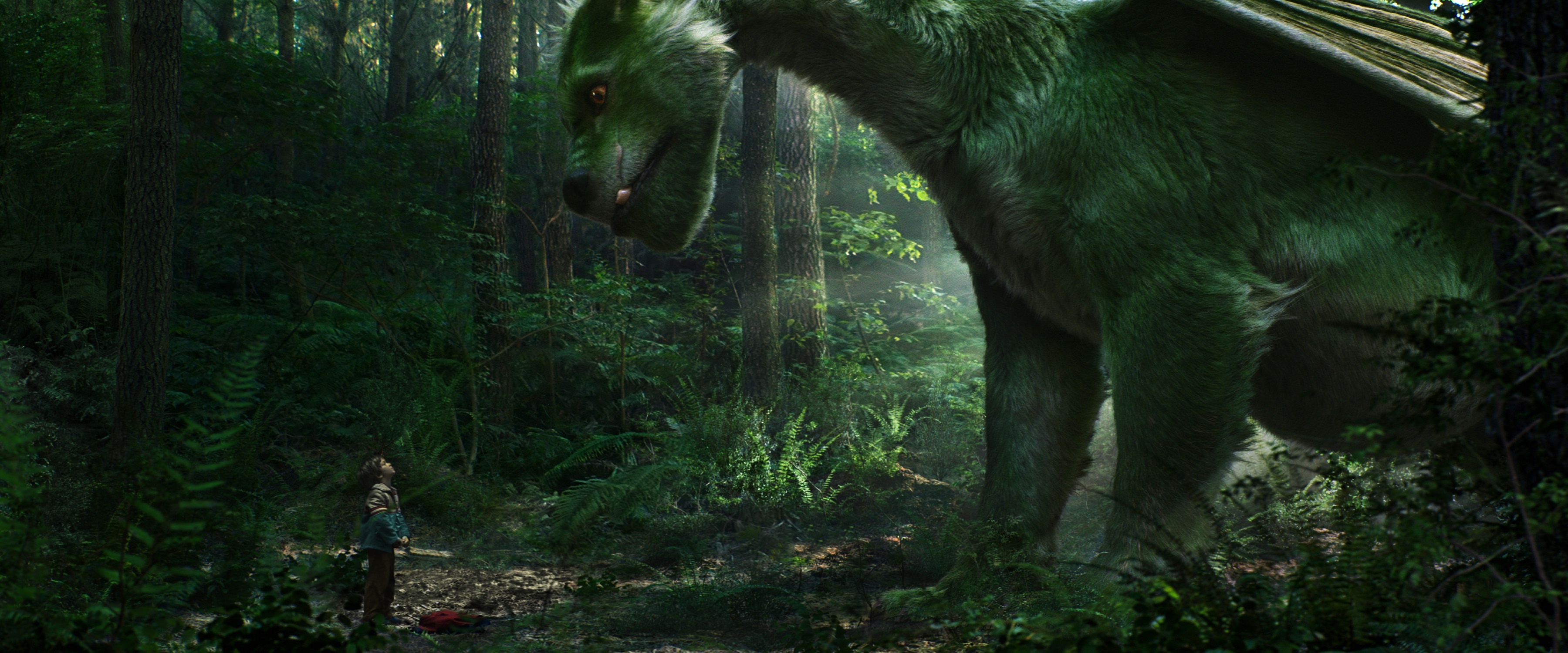 Pete's Dragon, 2016 movie, 4K Ultra HD wallpaper, 3600x1500 Dual Screen Desktop