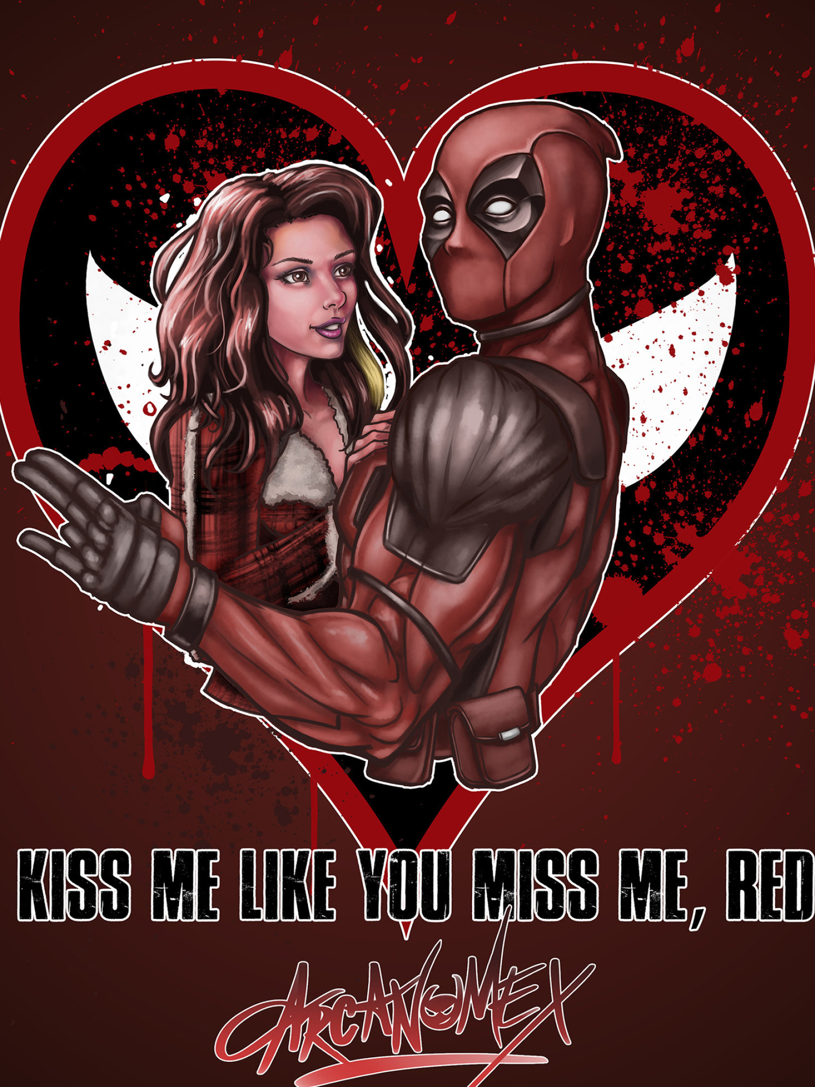 Vanessa from Deadpool, Artistic wallpaper, Intense romance, Memorable scenes, 1650x2200 HD Phone