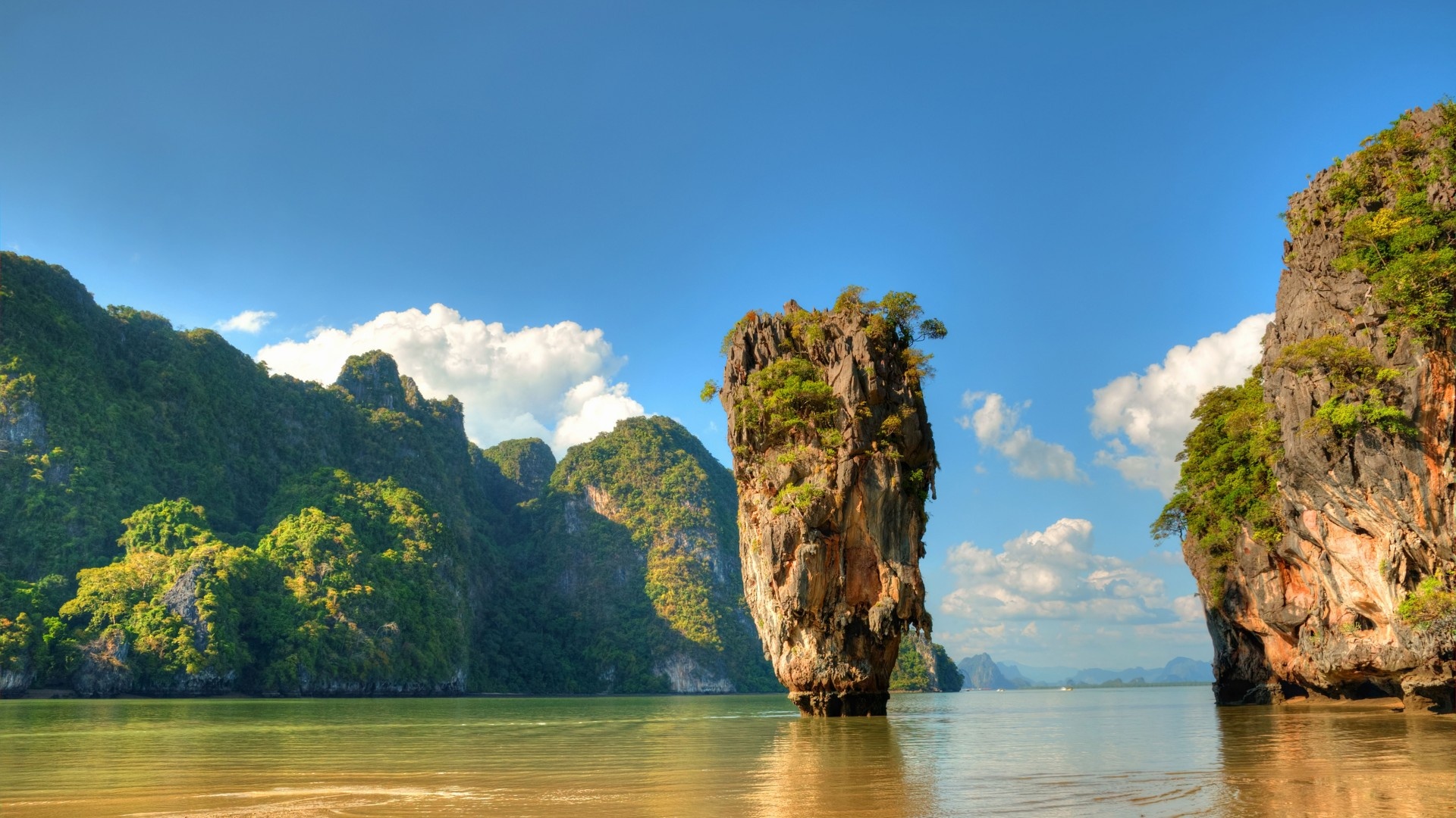 Khao Phing Kan, James Bond Island, Spectacular rock formations, Thailand's beauty, 1920x1080 Full HD Desktop