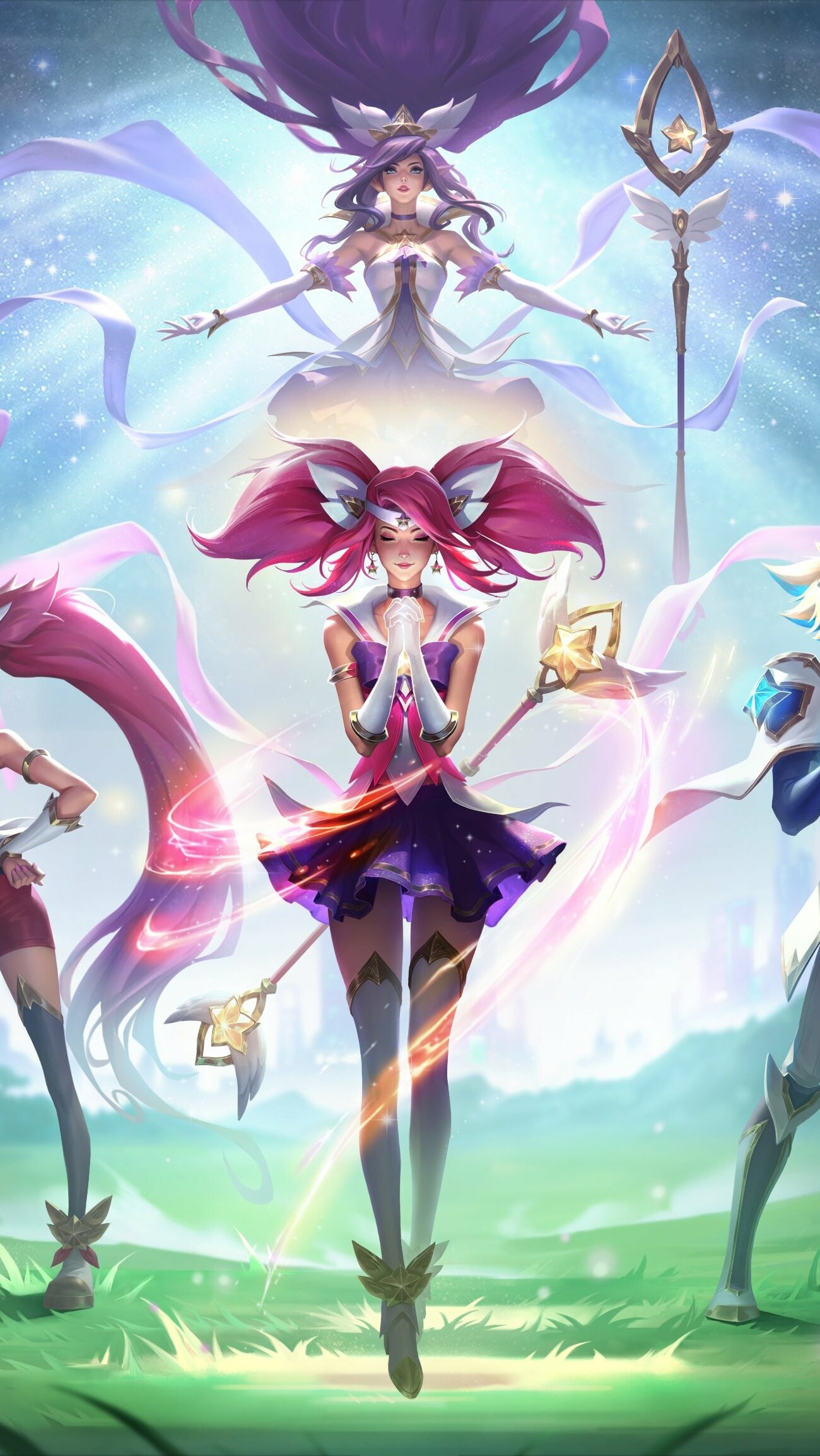 Star Guardian Ezreal Lux Janna, Wild Rift, 1300x2310 HD Phone