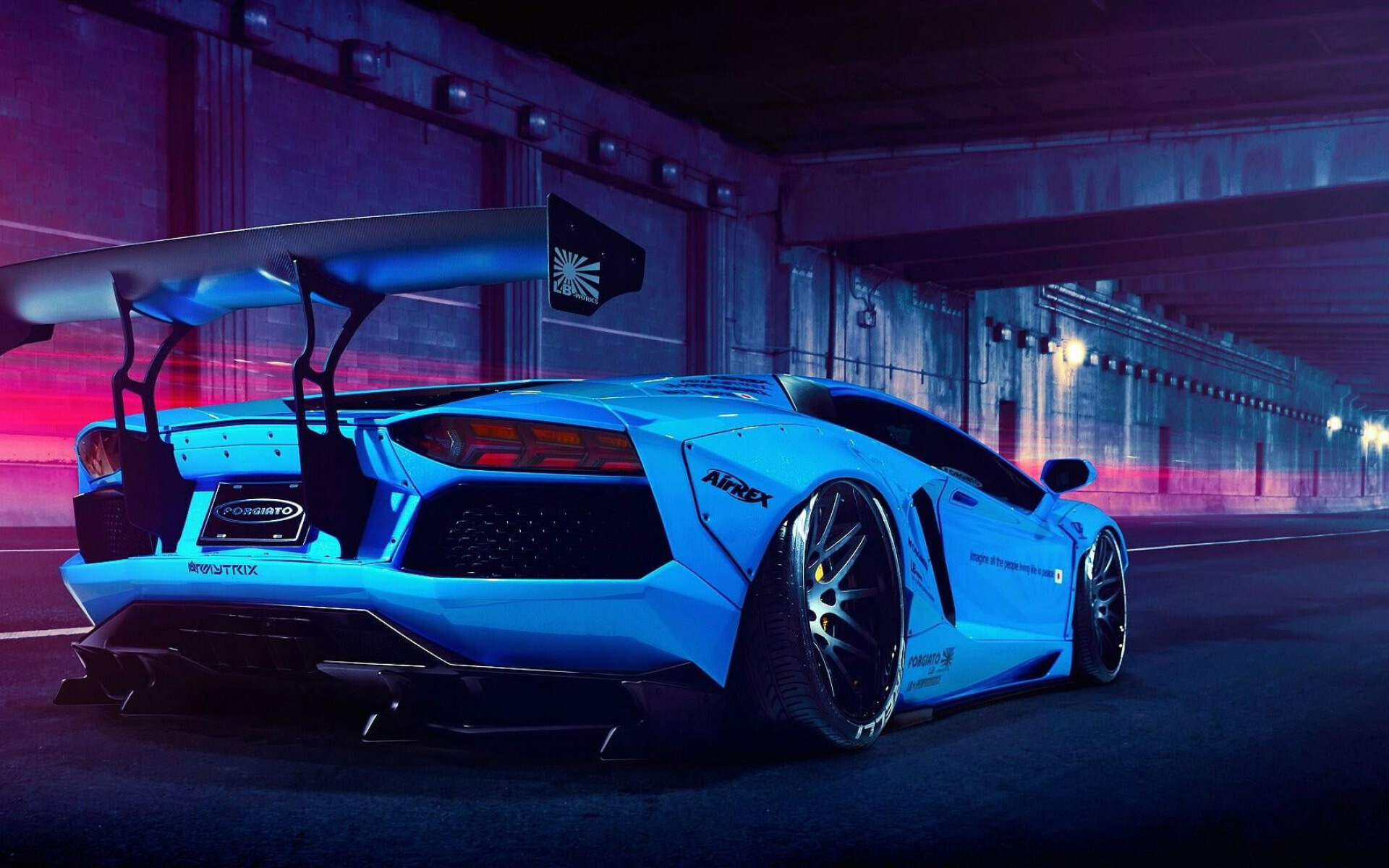 White car, Blue sports car, Lamborghini, 1920x1200 HD Desktop