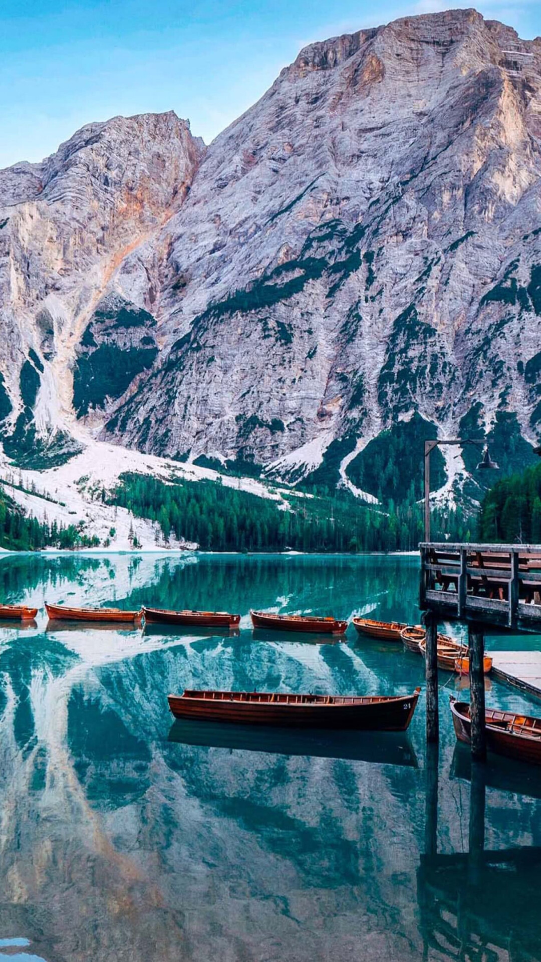 Lake Prags, Stunning scenery, Italian beauty, Serene atmosphere, 1080x1920 Full HD Phone