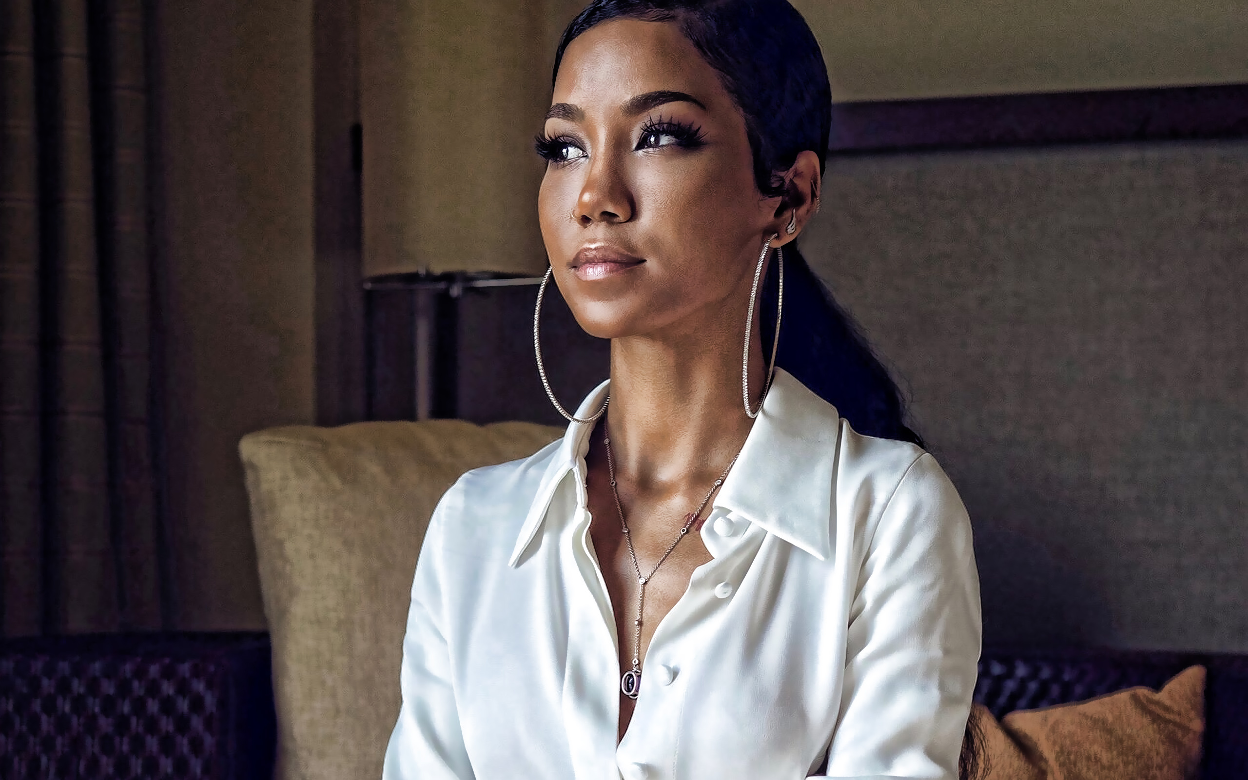 Jhene Aiko, White dress, Photoshoot, 2560x1600 HD Desktop