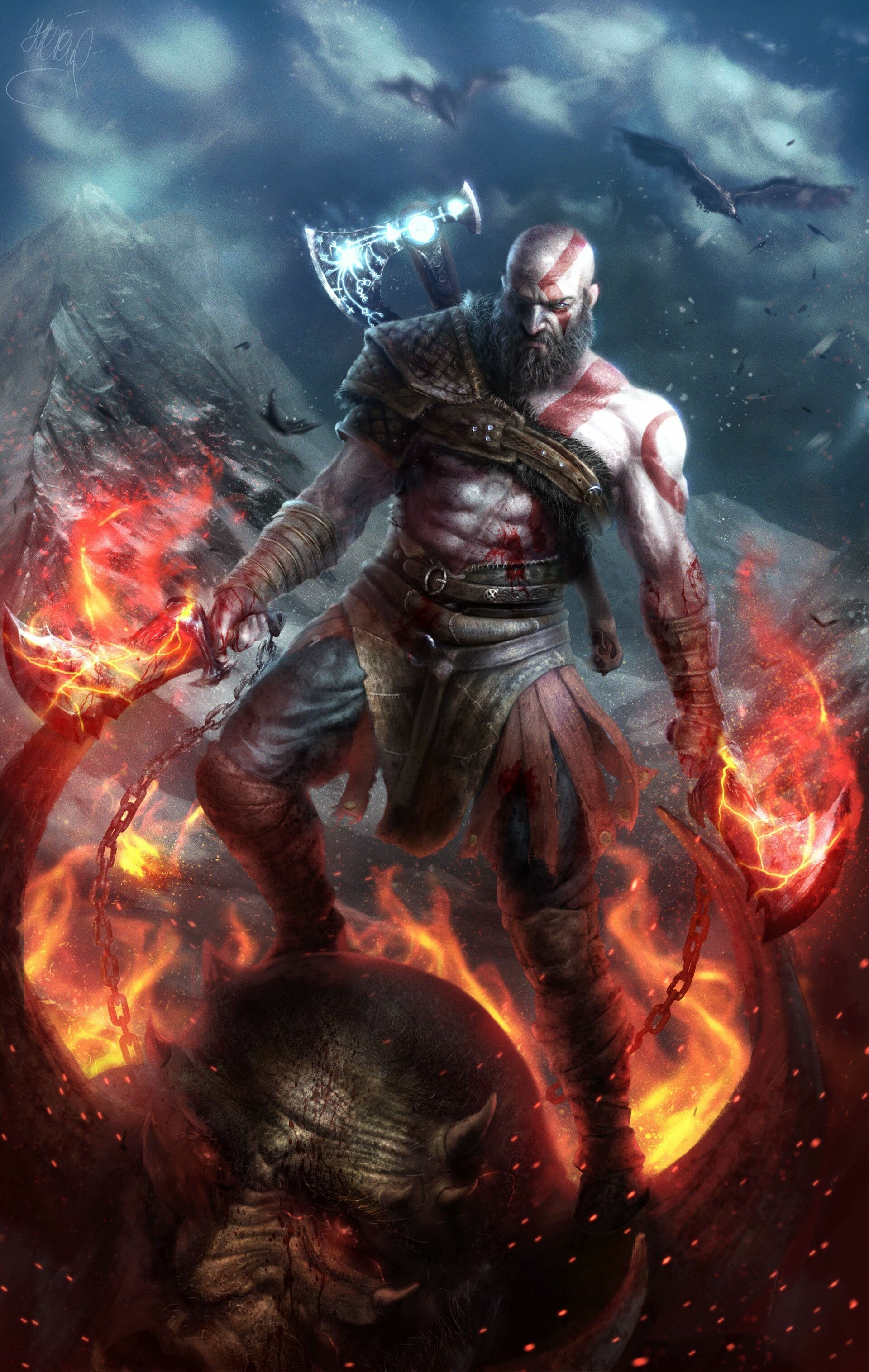 God of War: Ragnarok, Old Kratos, Resilient warrior, Timeless backgrounds, 1920x3040 HD Phone