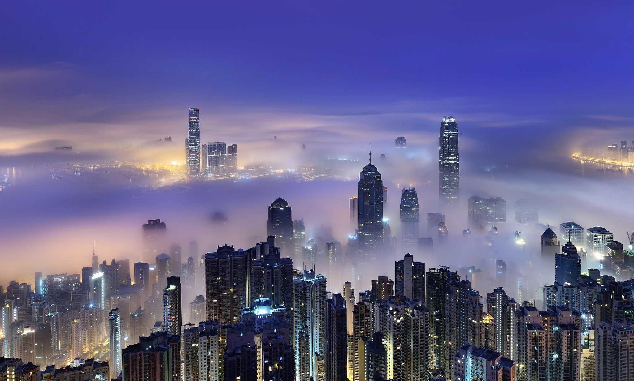 Aerial view, Hong Kong Skyline Wallpaper, 2050x1240 HD Desktop