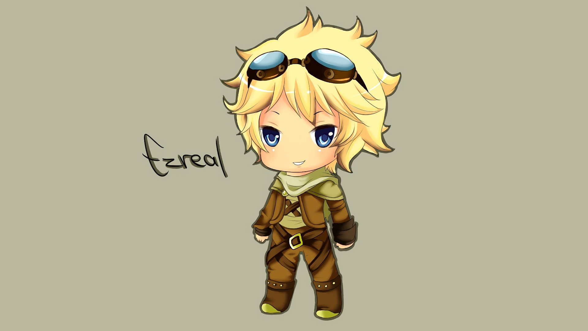 League of Legends, Chibi, Ezreal fan art, LOL stats, 1920x1080 Full HD Desktop