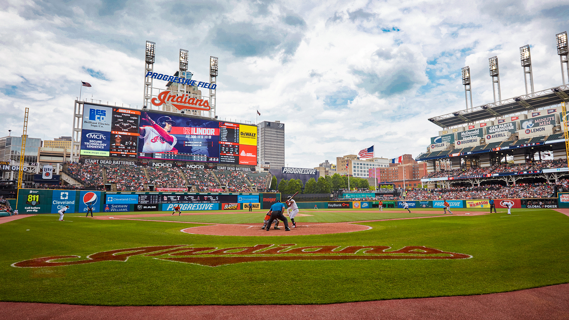 Progressive Field, Cleveland Guardians Wallpaper, 1920x1080 Full HD Desktop