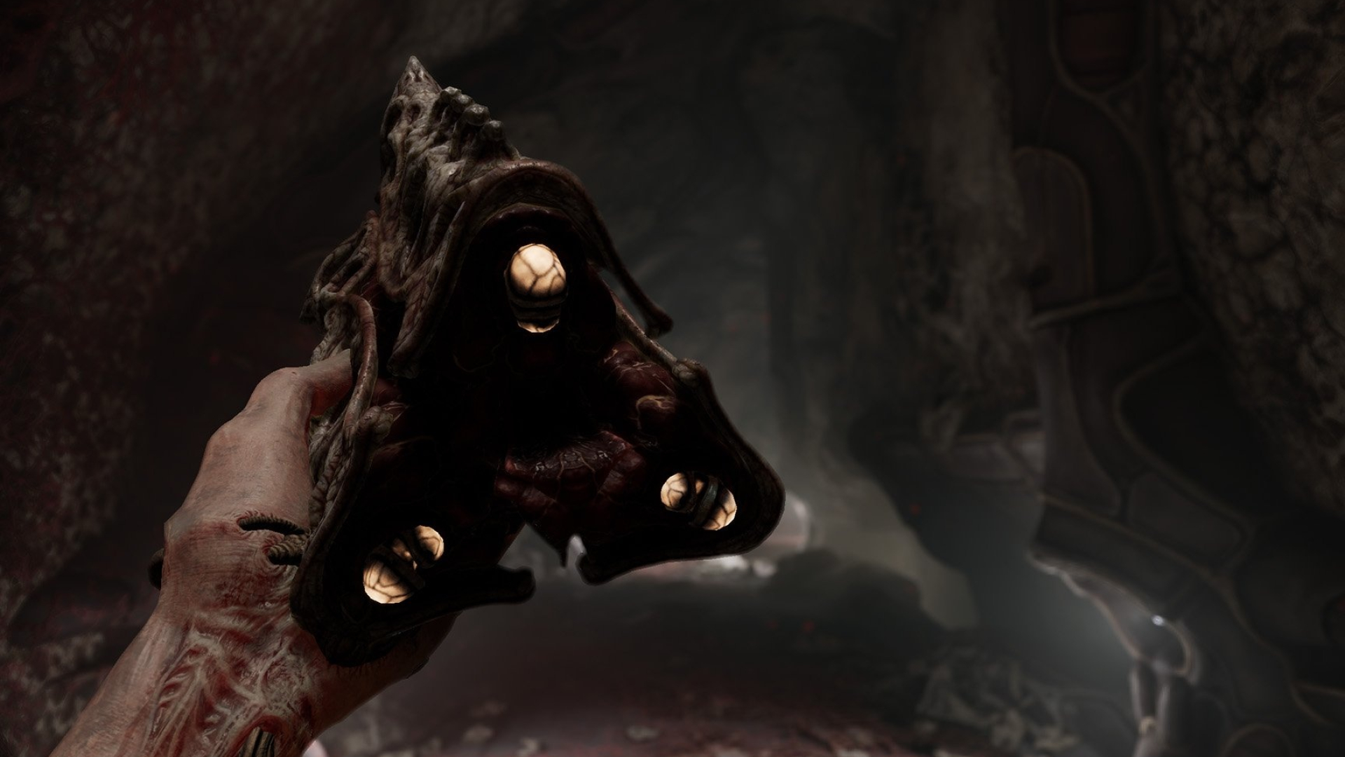 Scorn 2022 release, Immersive gameplay, Creepy atmosphere, Mysterious journey, 1920x1080 Full HD Desktop