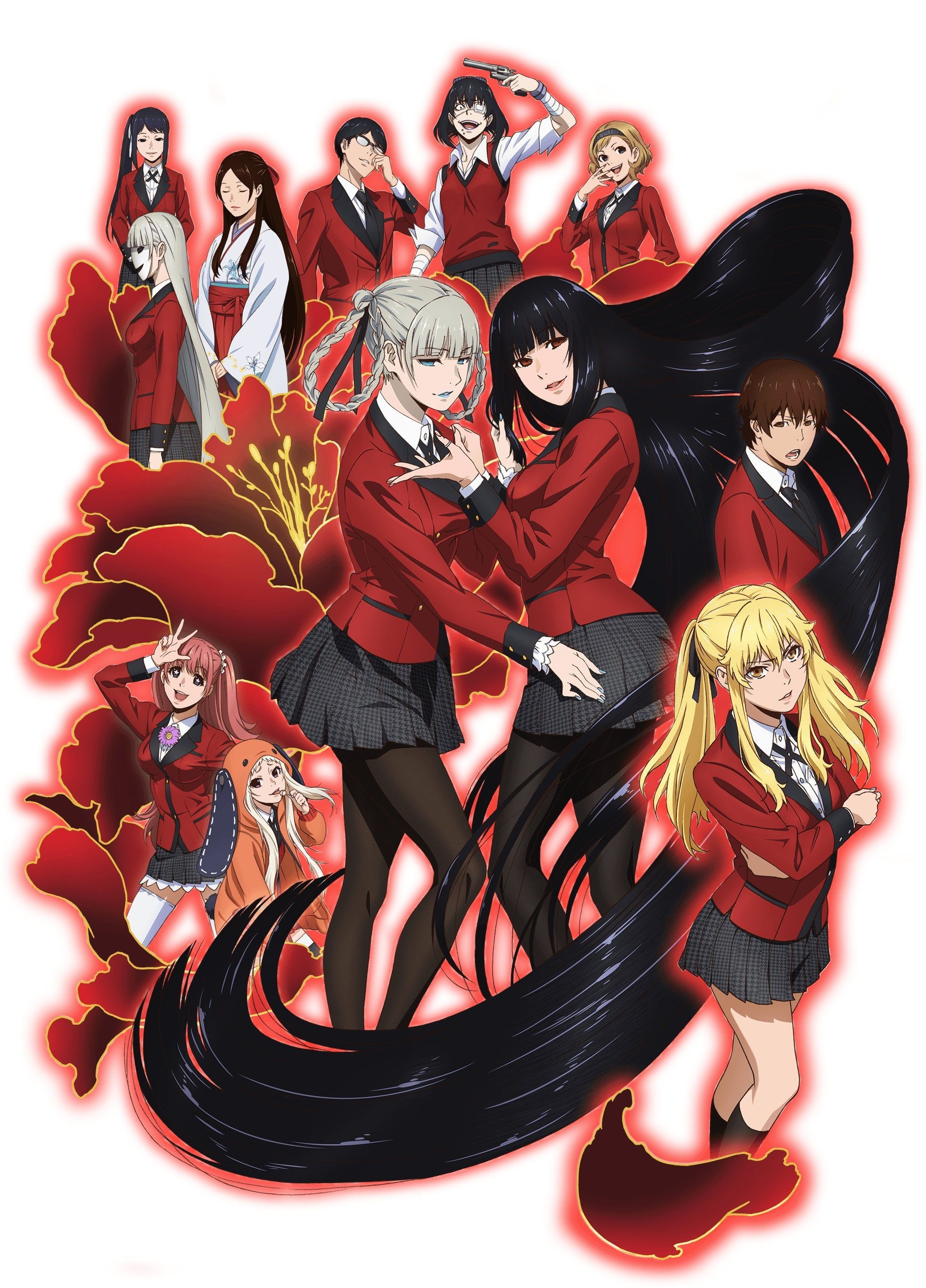 Kakegurui Twin anime, Captivating story, Intriguing characters, Artistic visuals, 1970x2740 HD Phone