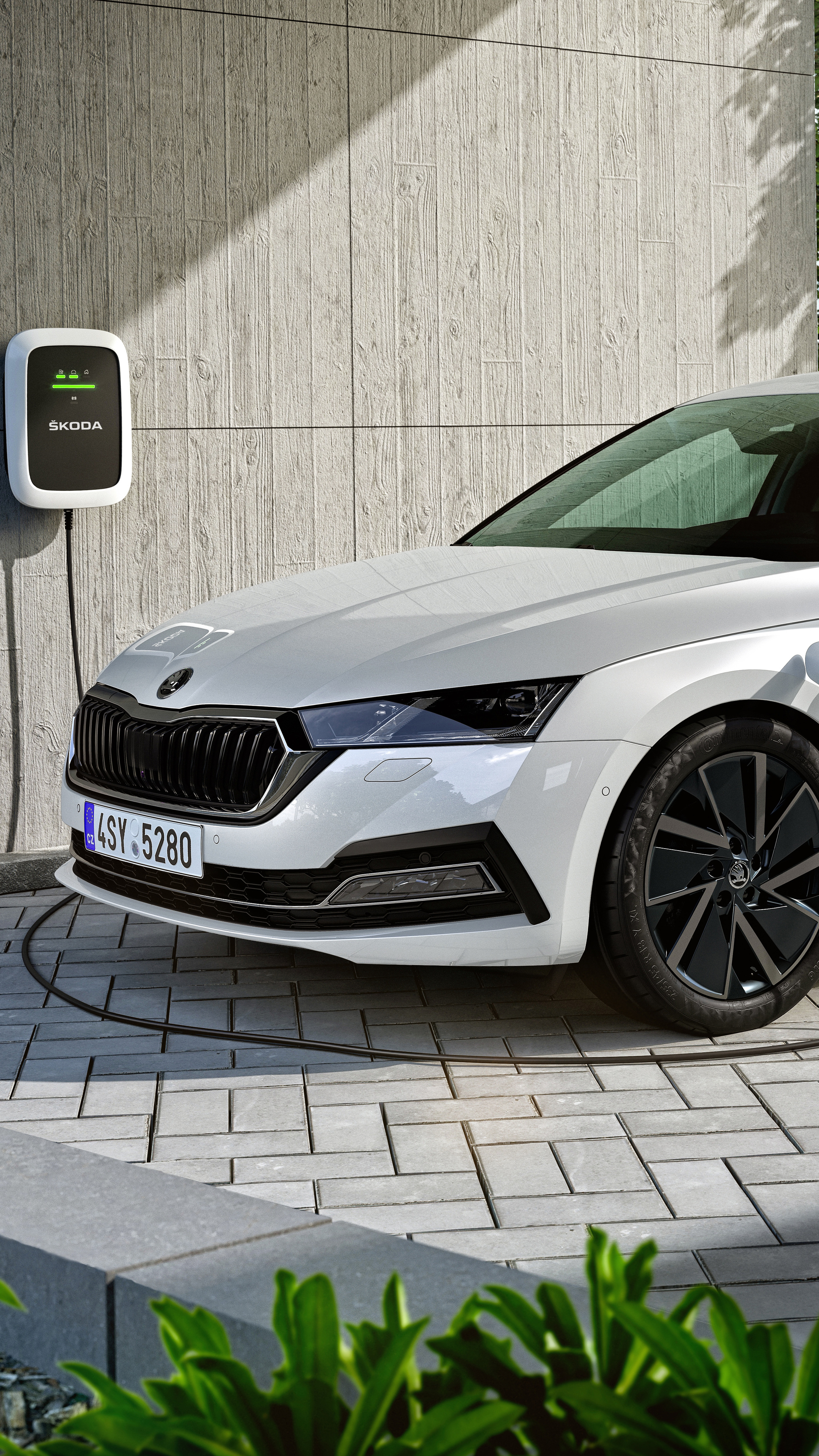 Electric Version, Skoda Octavia Wallpaper, 2160x3840 4K Phone