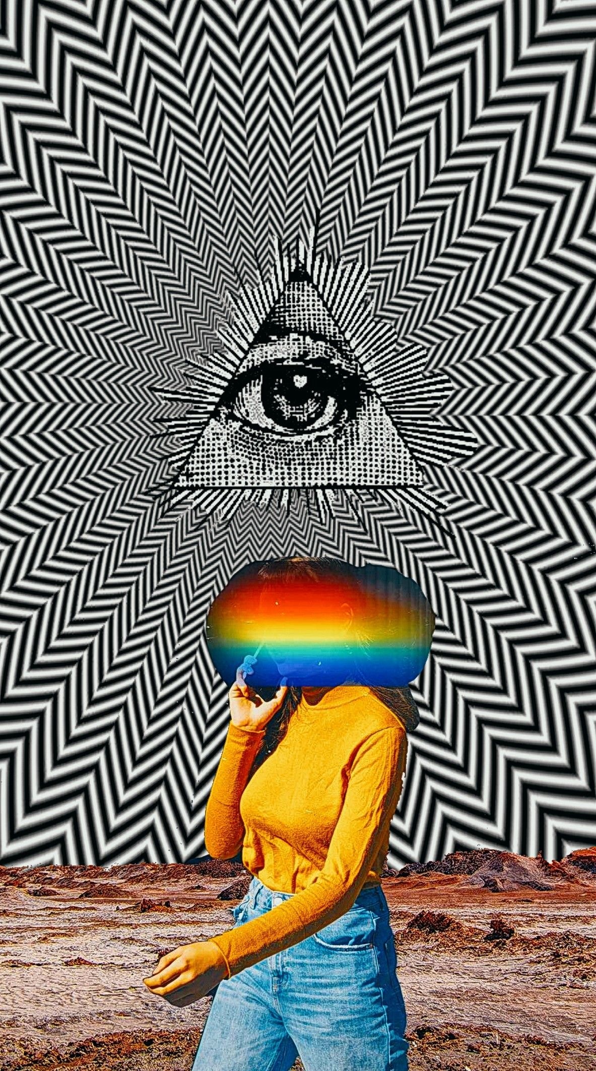 Optical Illusion, Indie Art Wallpaper, 1190x2130 HD Phone