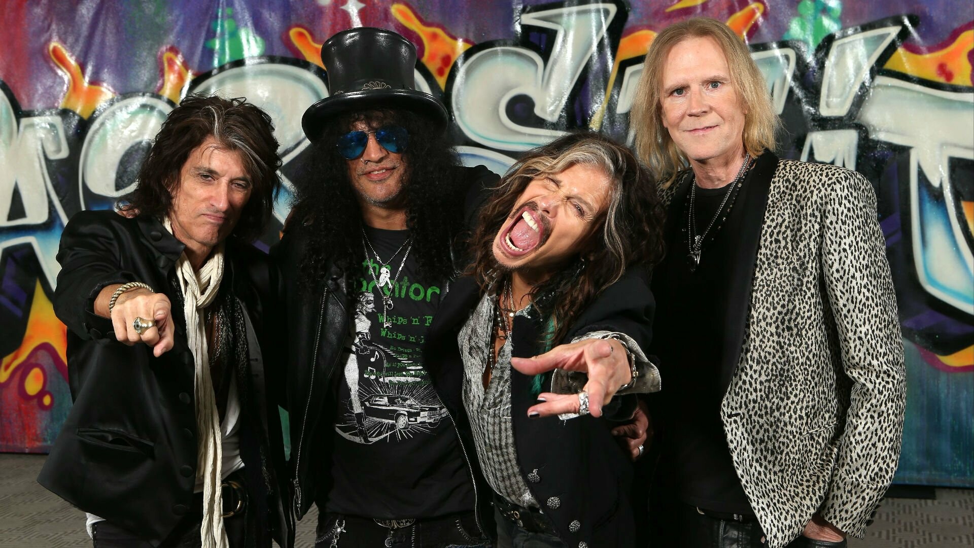 Aerosmith, hard rock, heavy metal, iconic concert moments, 1920x1080 Full HD Desktop