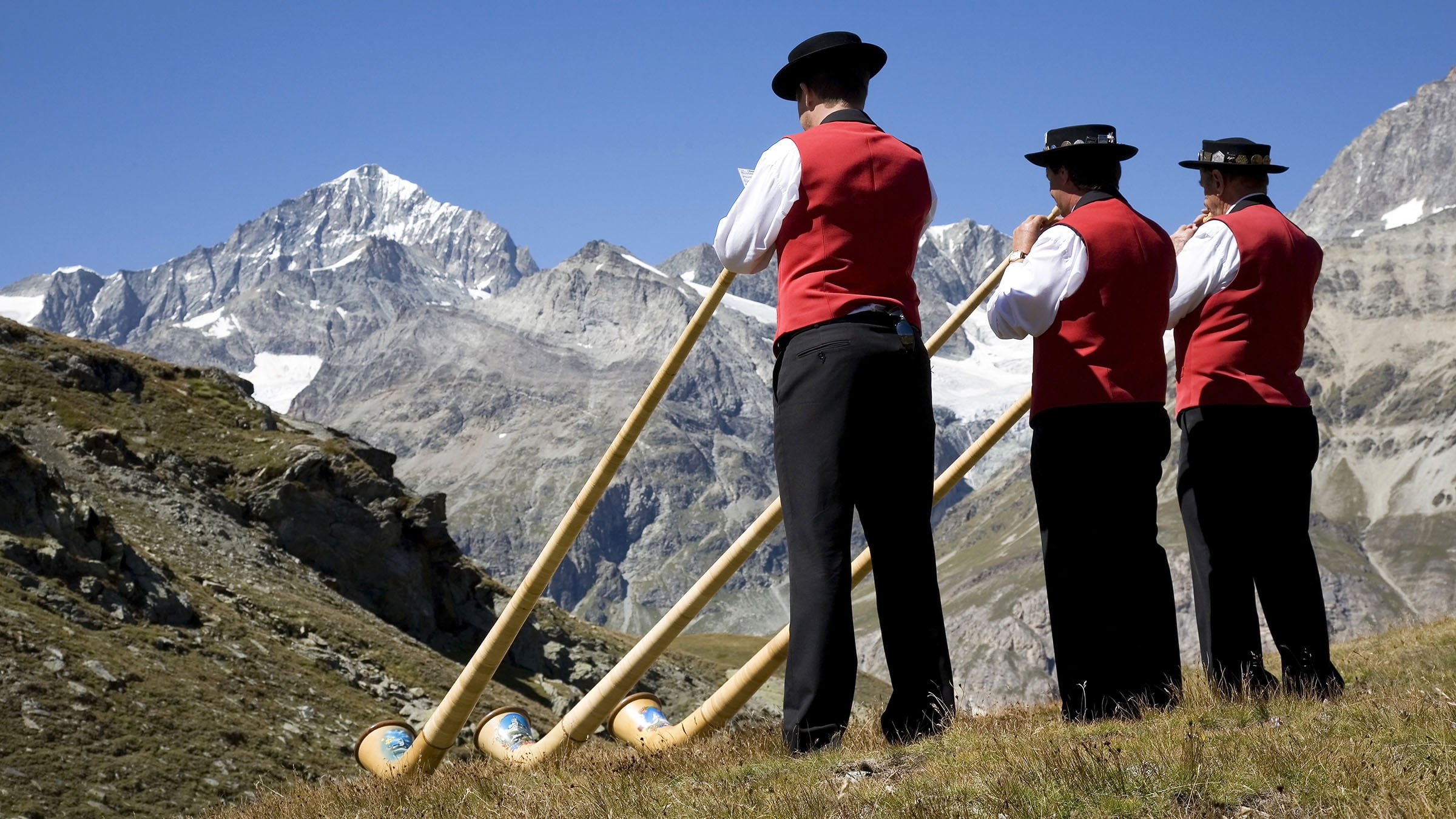 Swiss customs, Swiss traditions, Valais celebrates, Valais Switzerland, 2400x1350 HD Desktop