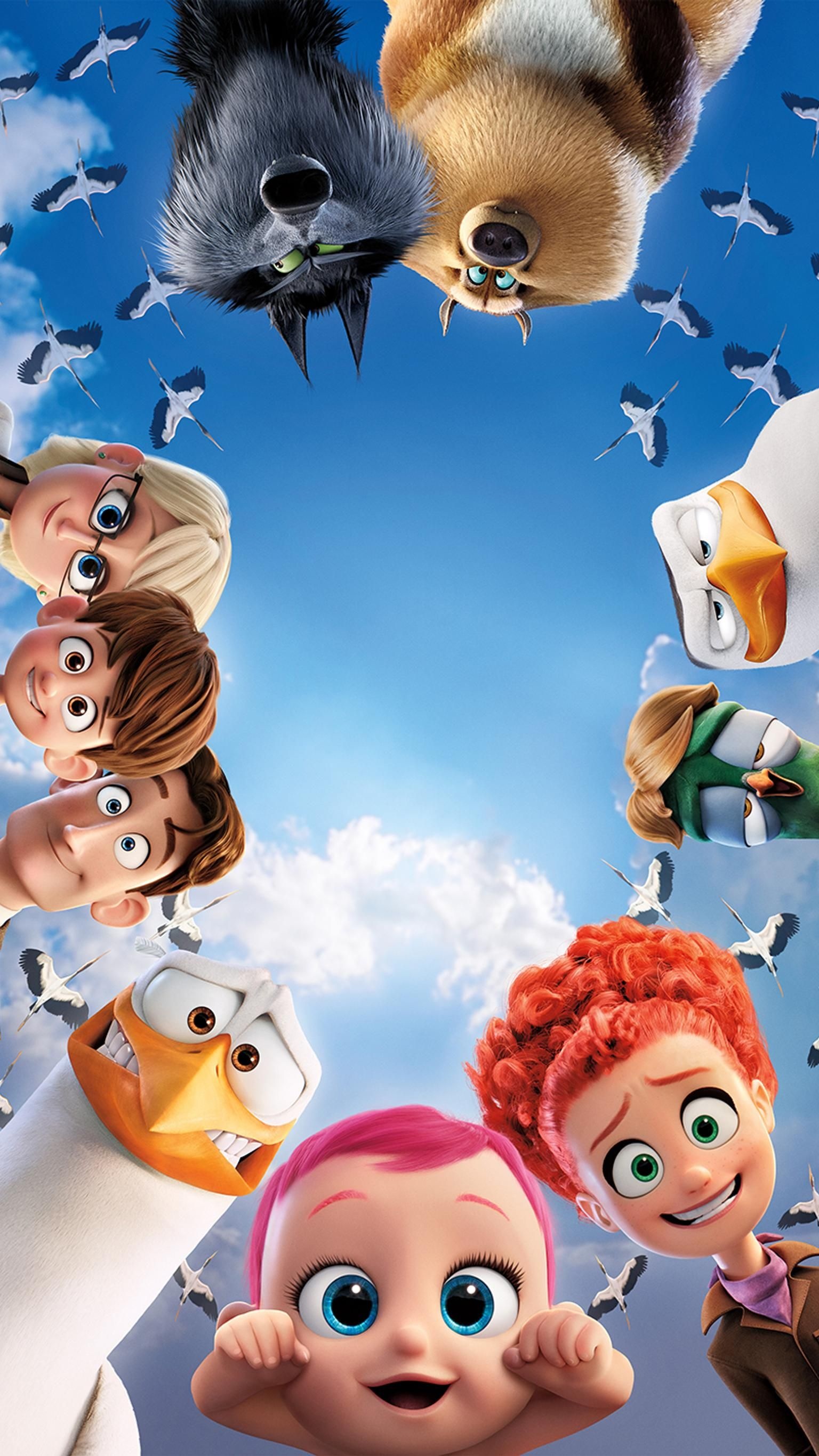 Storks cartoon, Phone wallpaper, 1540x2740 HD Phone