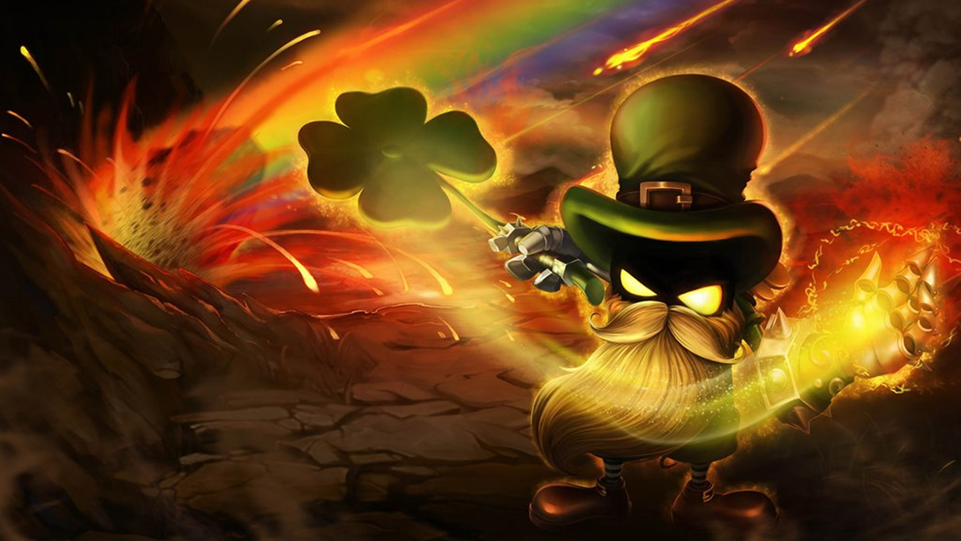 Leprechaun Veigar, Chinese art, League of Legends, Magical spells, 1920x1080 Full HD Desktop