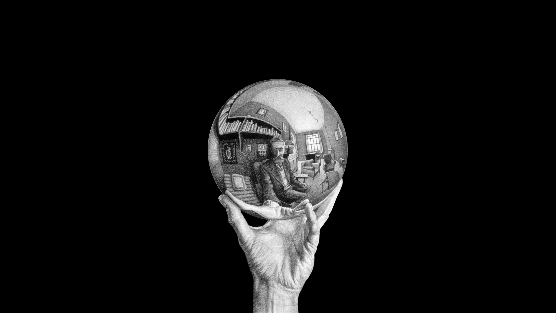 Hand with Reflecting Sphere, M.C. Escher Wallpaper, 1920x1080 Full HD Desktop