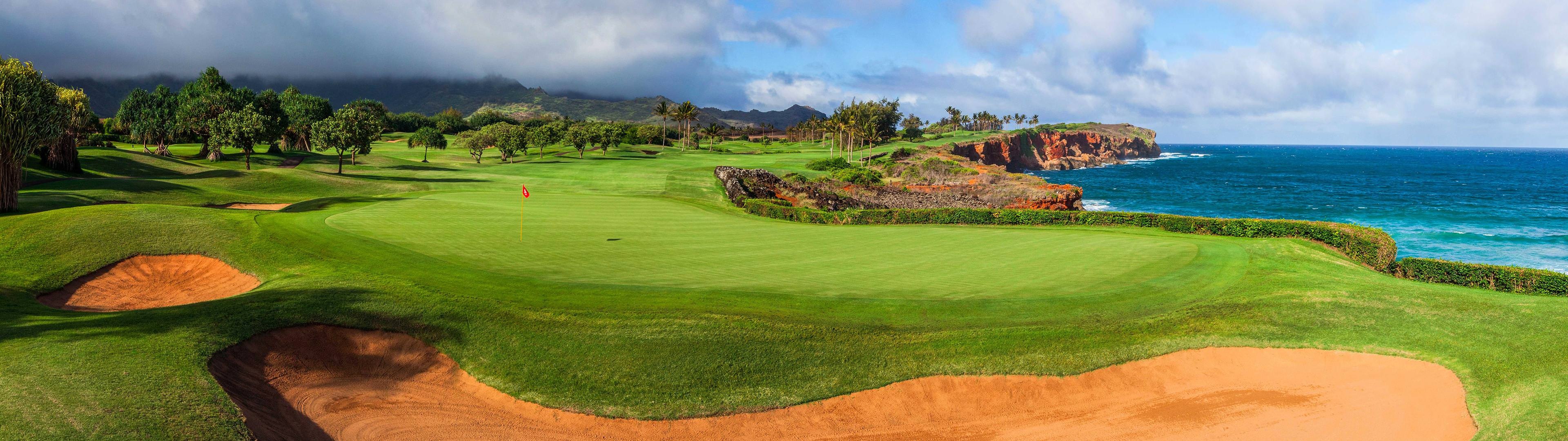 Poipu Bay, Golf Course Wallpaper, 3840x1080 Dual Screen Desktop