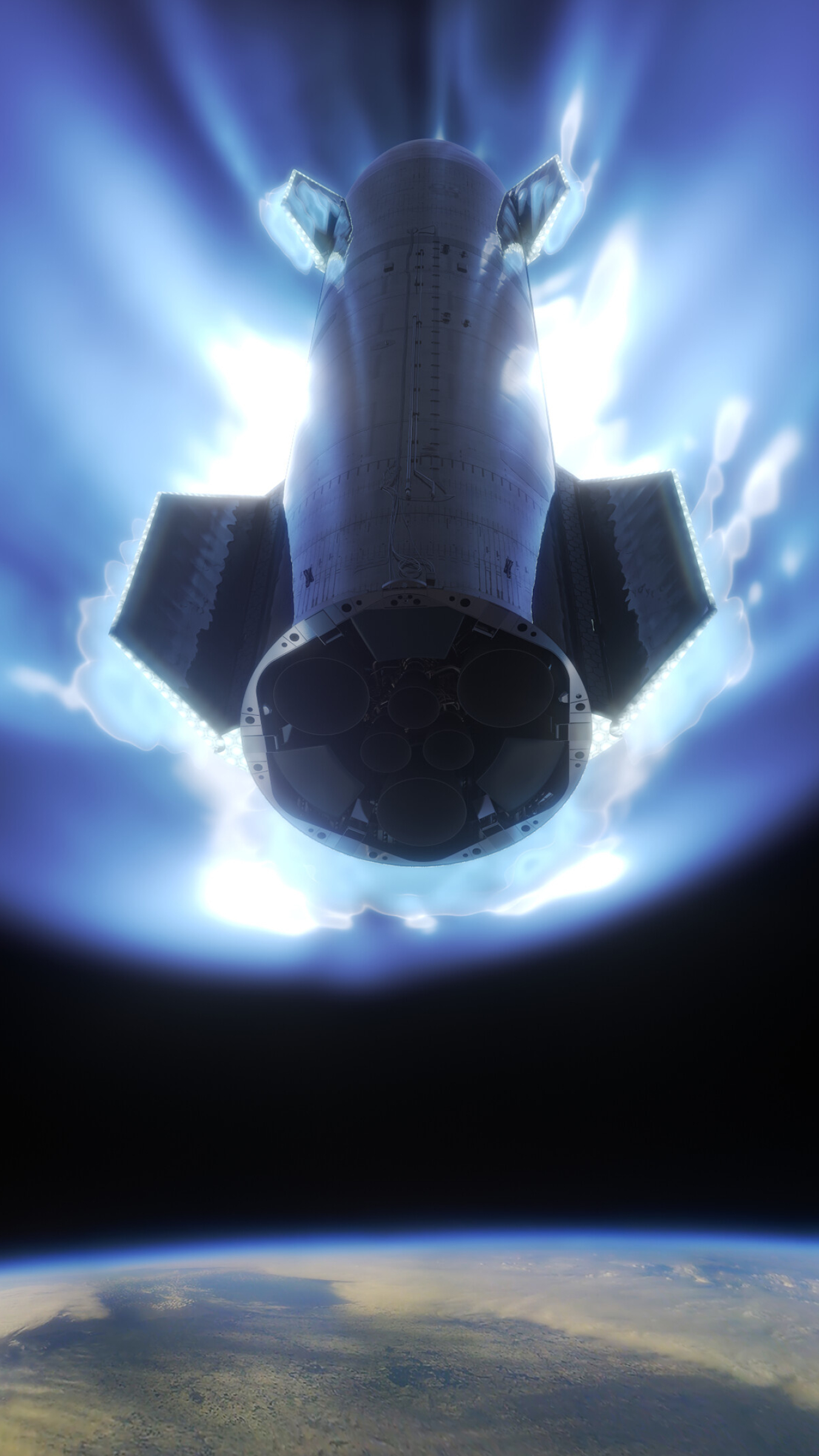 Atmospheric reentry, Starships Wallpaper, 1350x2400 HD Phone