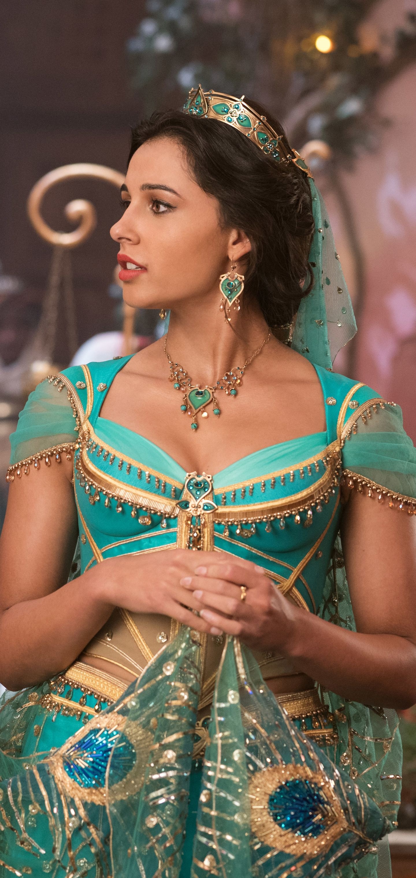 Naomi Scott, Jasmine, wallpaper, 1440x3040 HD Phone