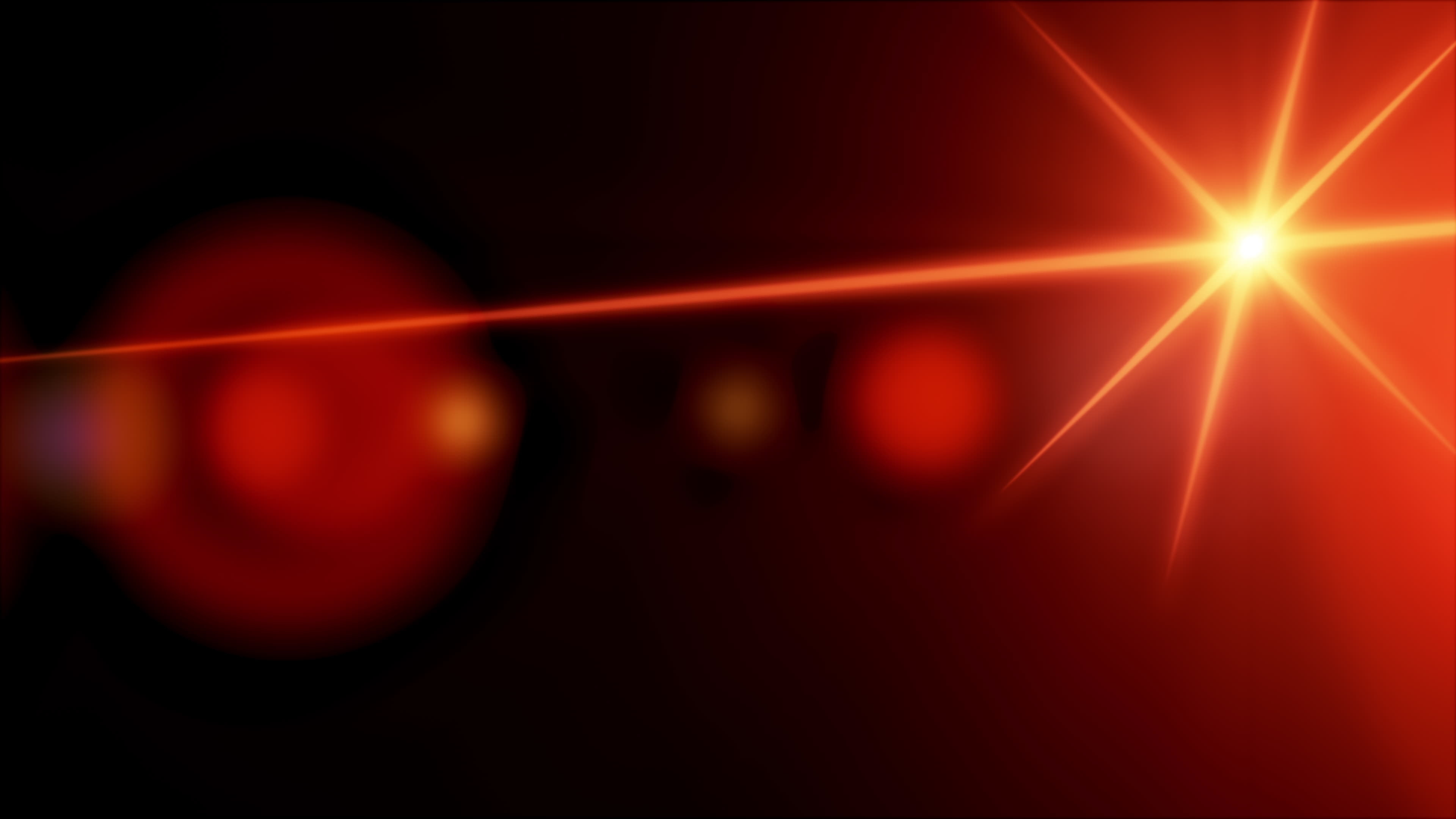 Lens flare burst, Light animation, Black background, 3840x2160 4K Desktop