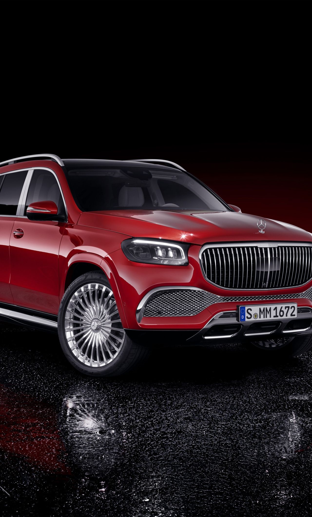 Mercedes-Maybach GLS 600, Red SUV, 1280x2120 HD Phone