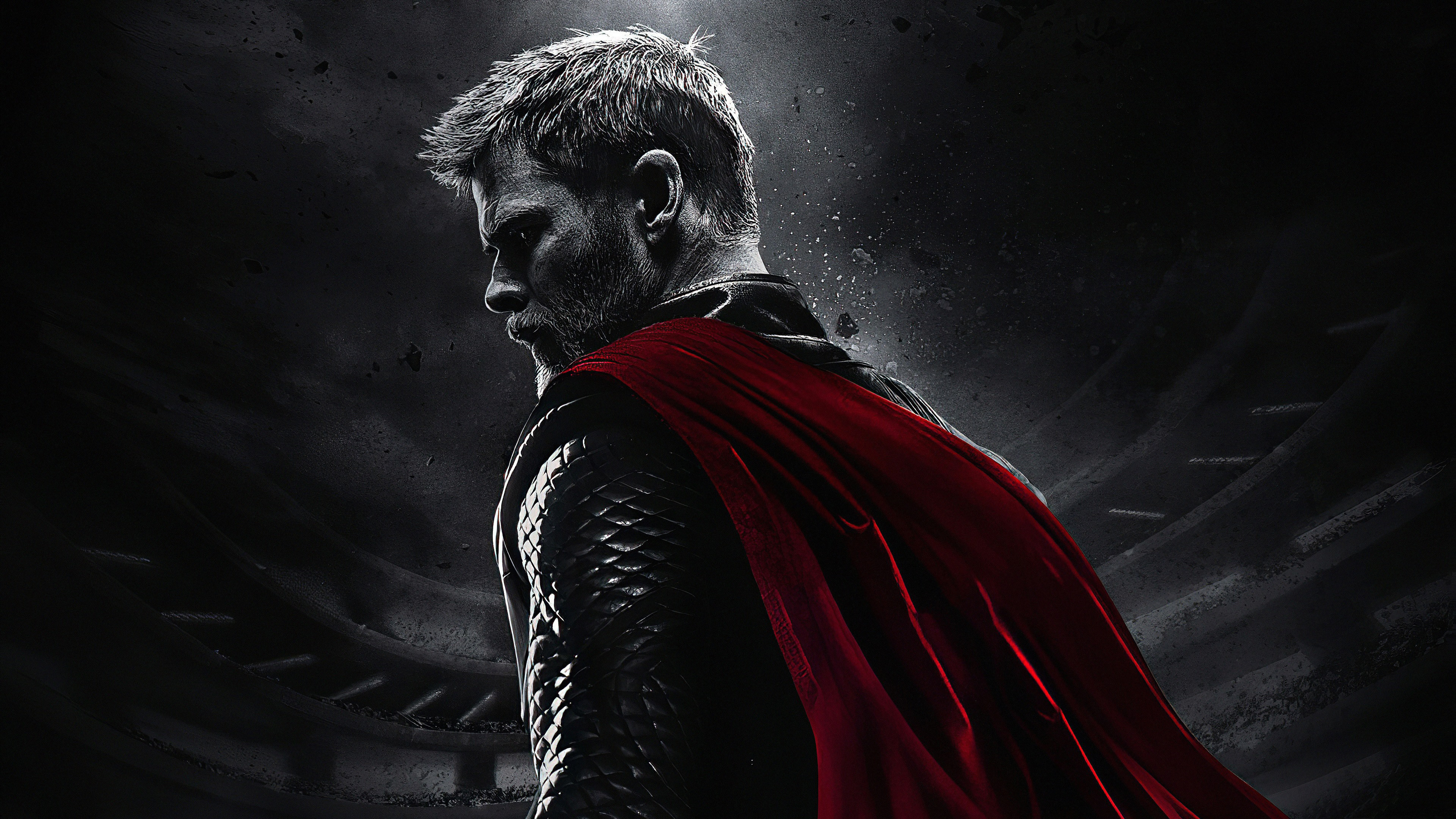 Chris Hemsworth, Thor love and thunder, Artwork, Background, 3840x2160 4K Desktop