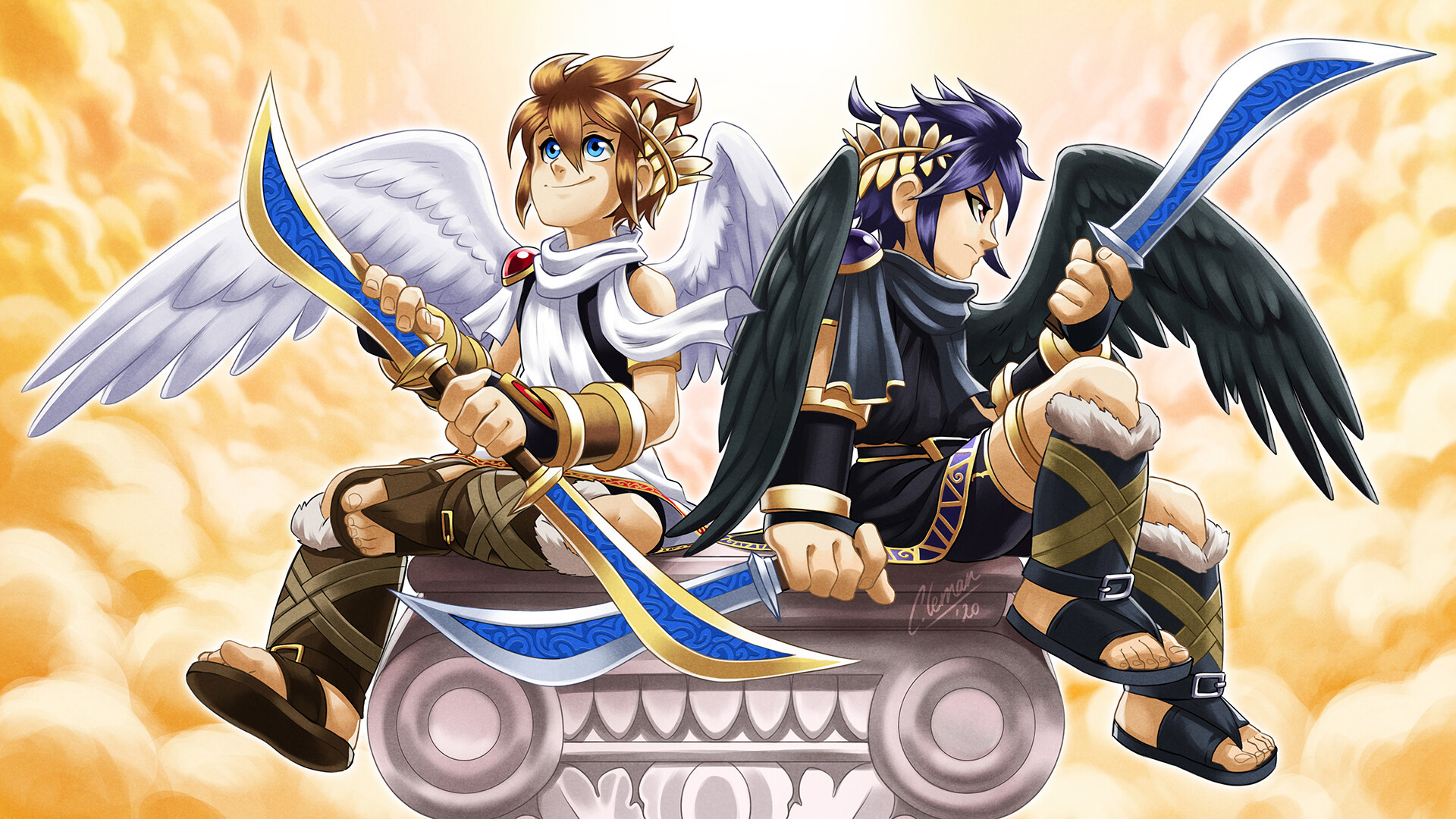 Kid Icarus, Angelic protagonist, Mythological inspiration, Epic battles, 1920x1080 Full HD Desktop