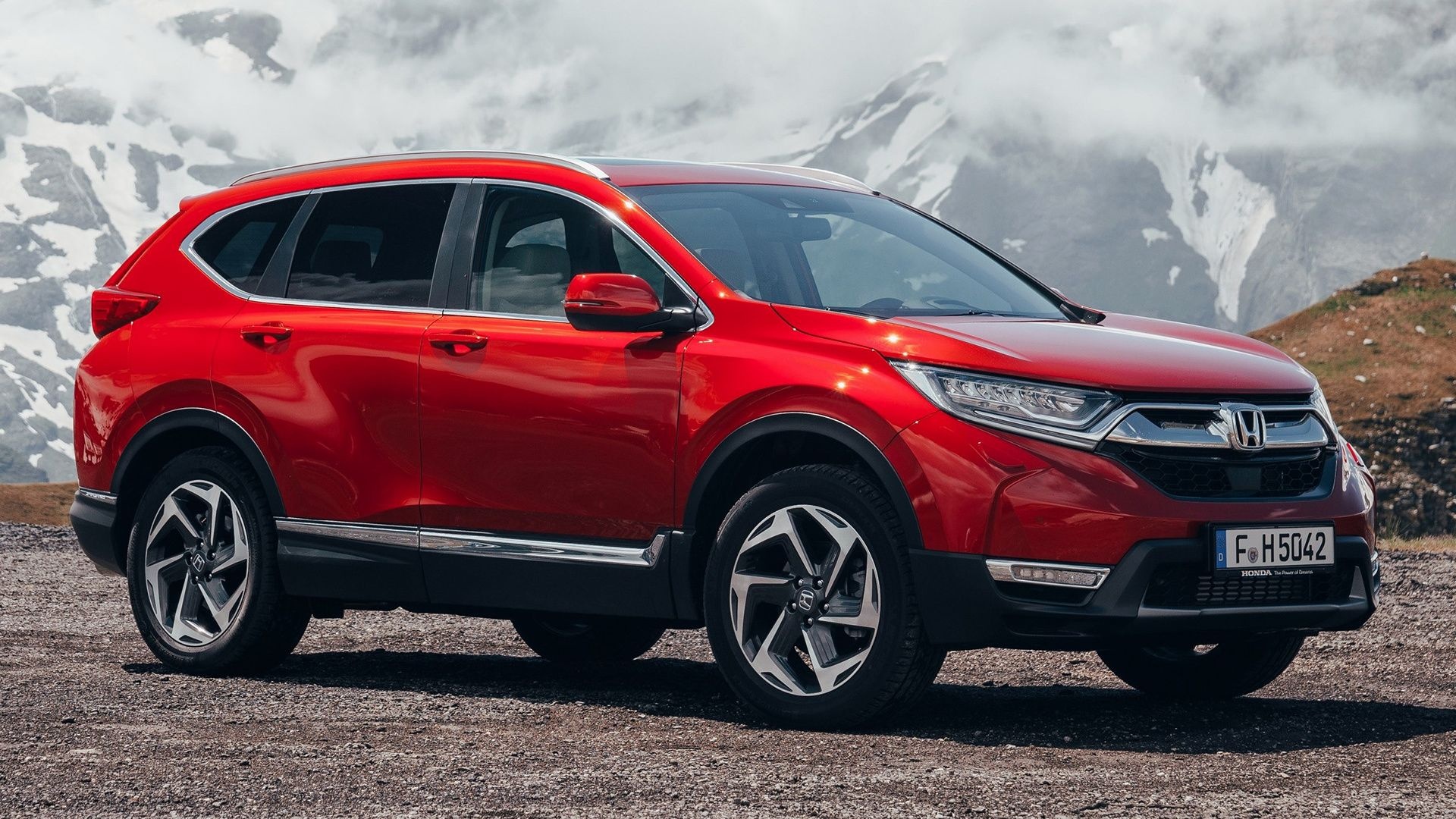 Honda CR-V, Compact SUV, Red car, High-quality wallpaper, 1920x1080 Full HD Desktop