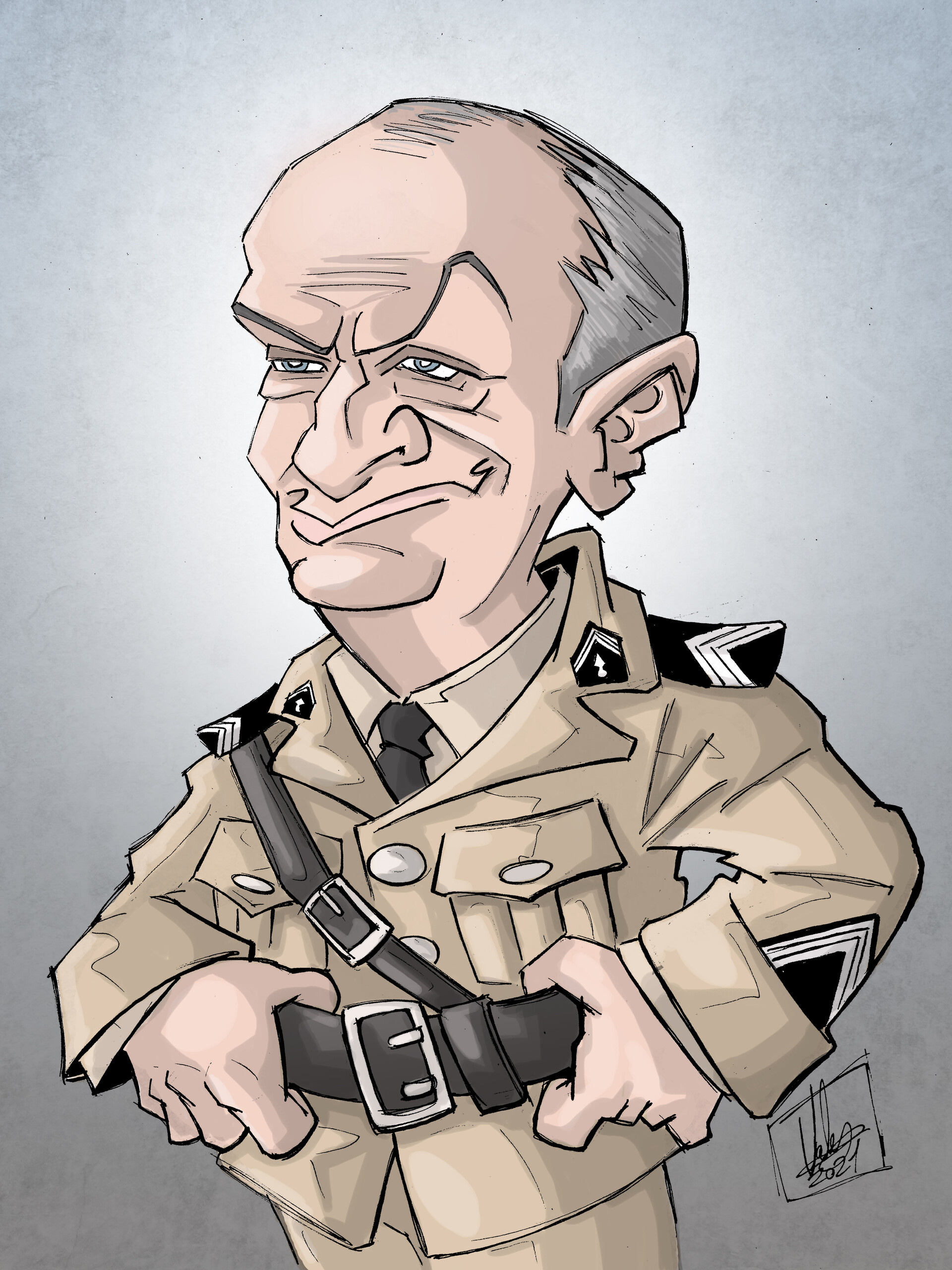 Louis de Funes, Movies, ArtStation caricature, 1920x2560 HD Phone