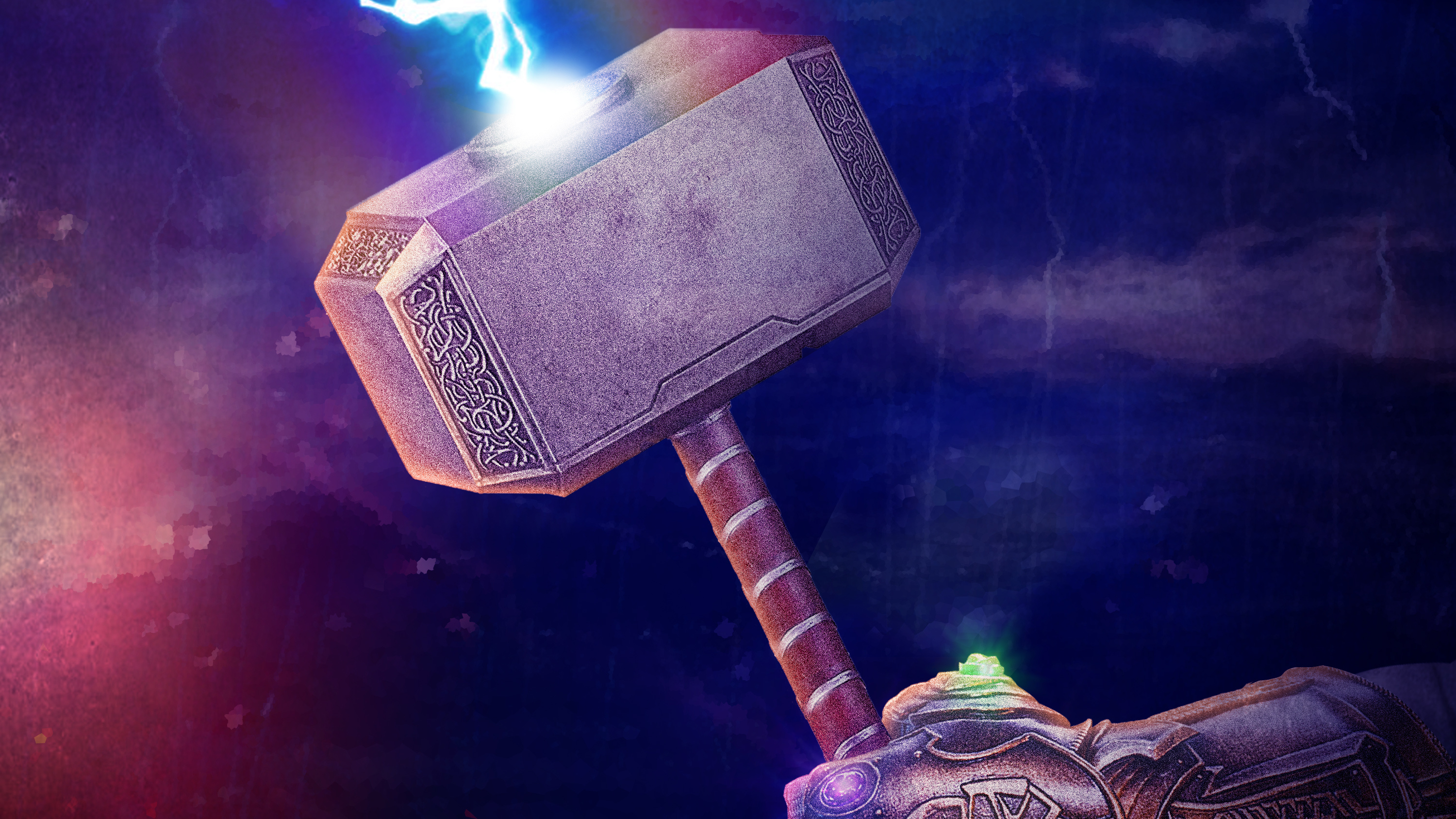 Thanos gauntlet with Thor hammer, Laptop wallpaper, Full HD, 4K resolution, 3000x1690 HD Desktop