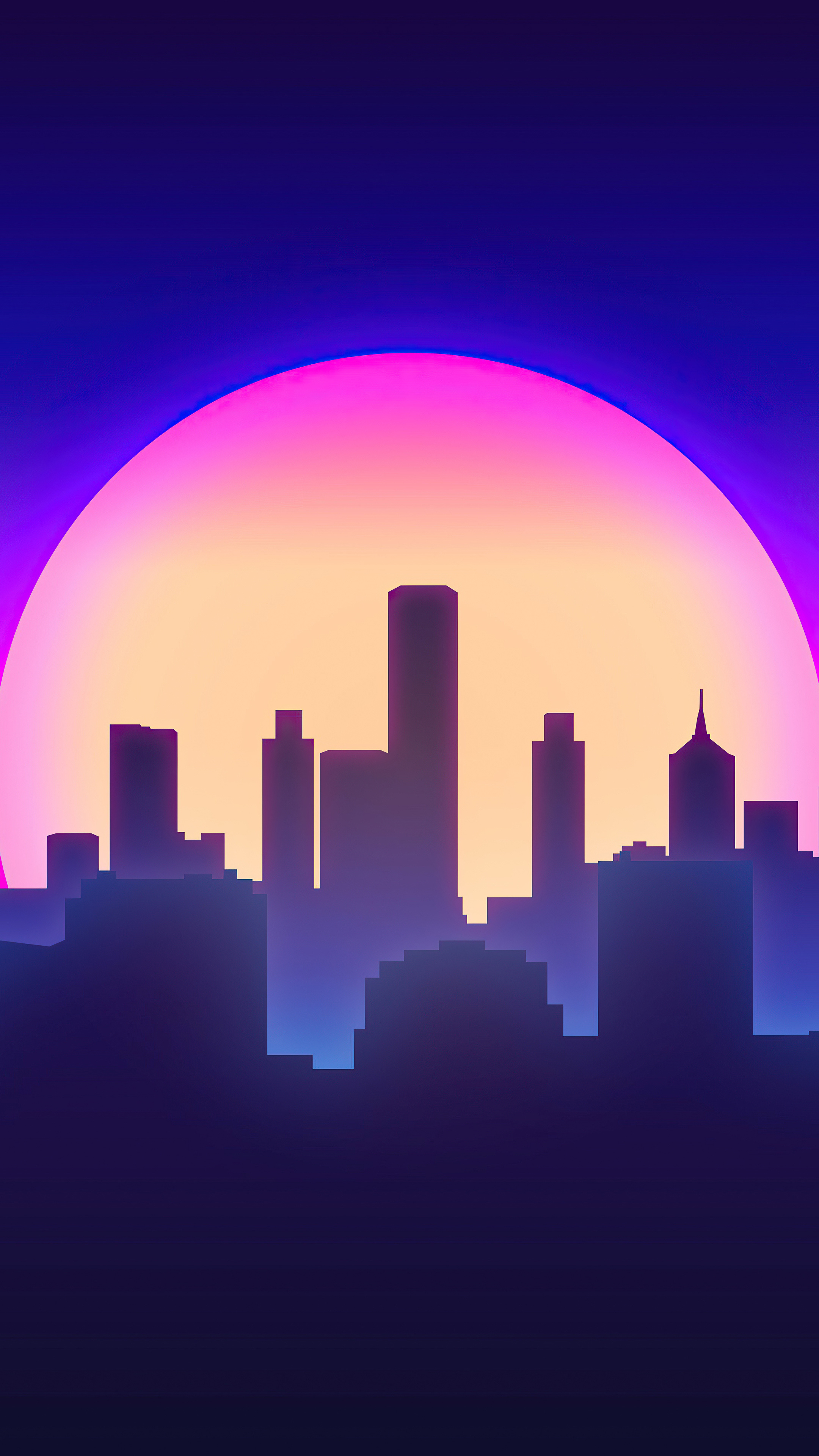 City vibes, Synthwave style, 4K Xperia wallpaper, Retro-futuristic cityscape, 2160x3840 4K Phone