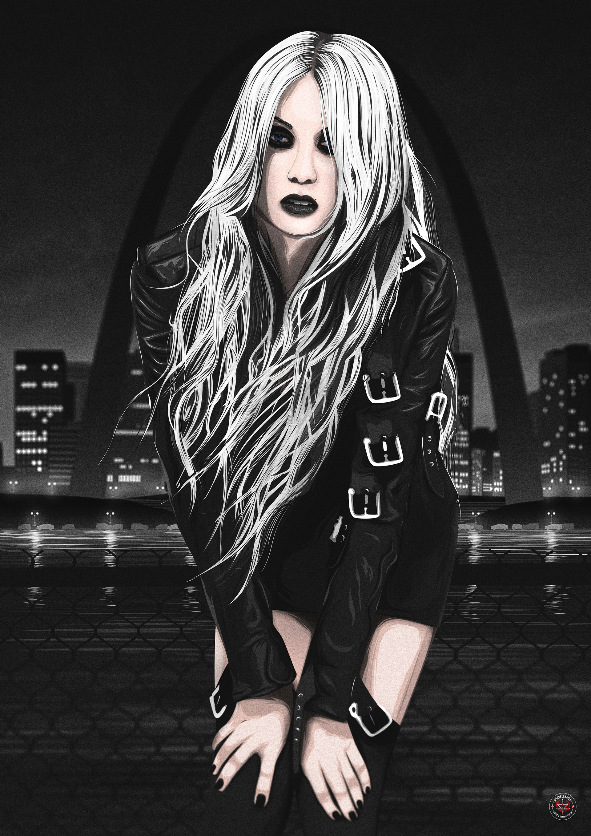 Taylor Momsen, Dark lipstick, Pretty Reckless music, City lights wallpaper, 1920x2720 HD Phone