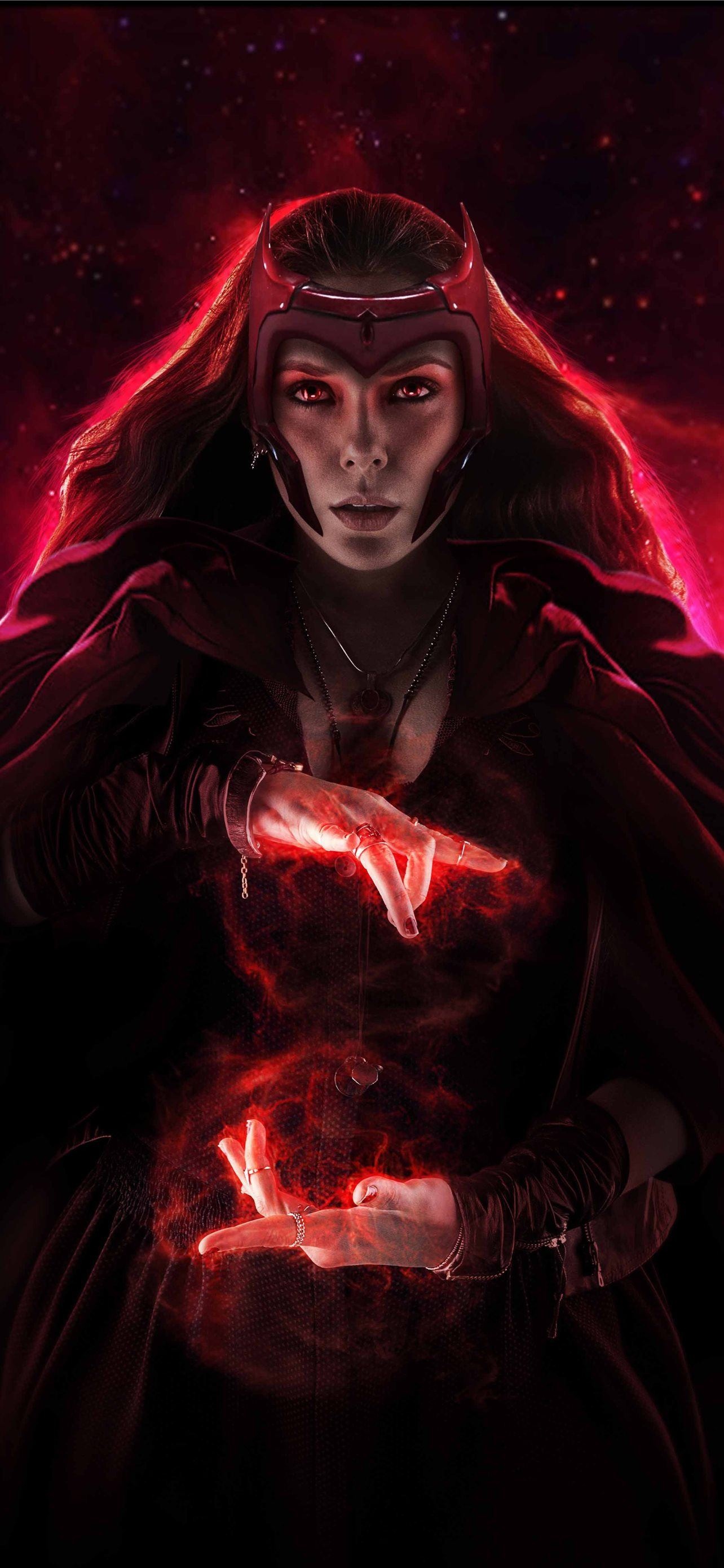 Chaos magic, Scarlet Witch Wallpaper, 1290x2780 HD Phone