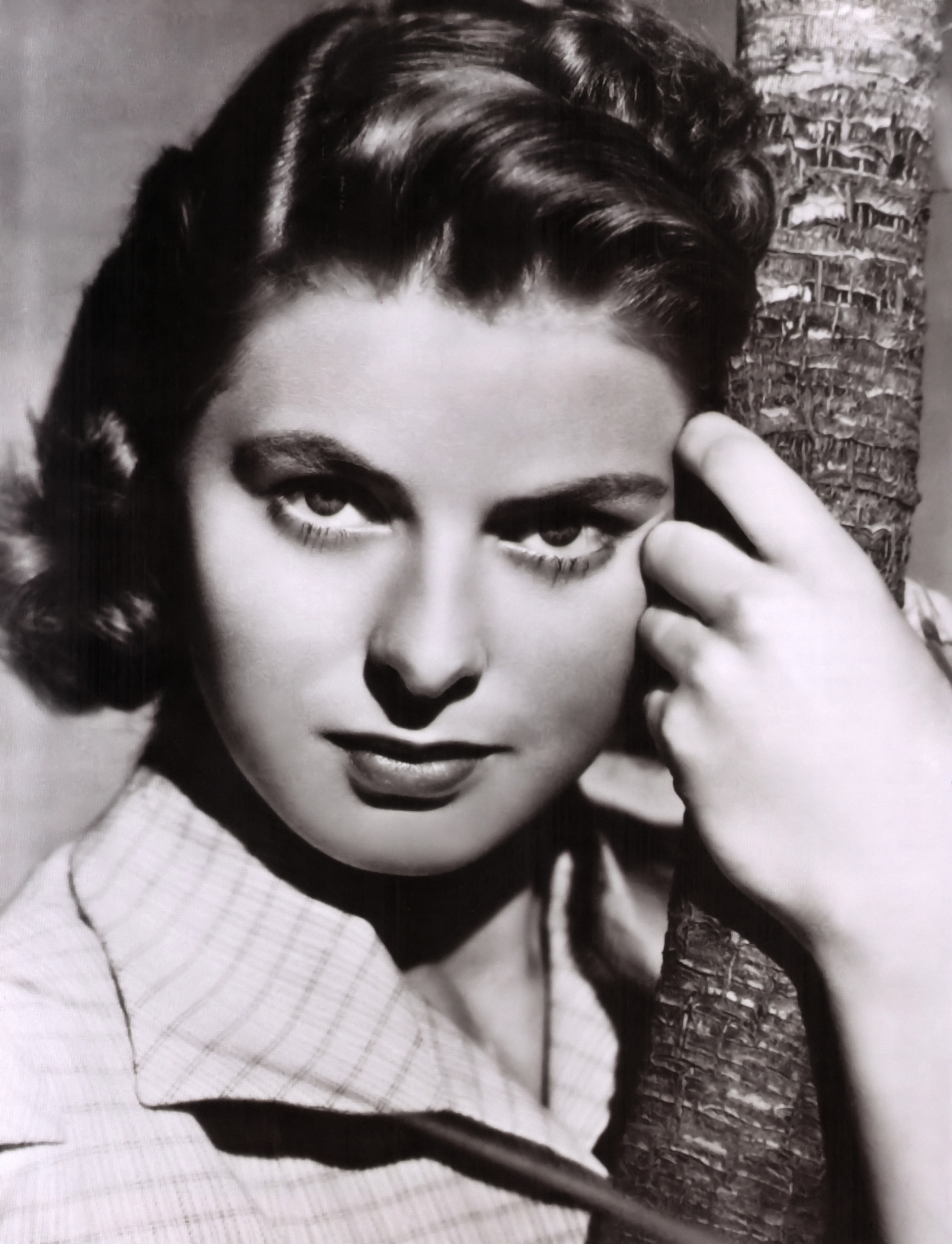 Ingrid Bergman fan art, Iconic film roles, Timeless Hollywood icon, Photographic portrait, 1690x2200 HD Phone