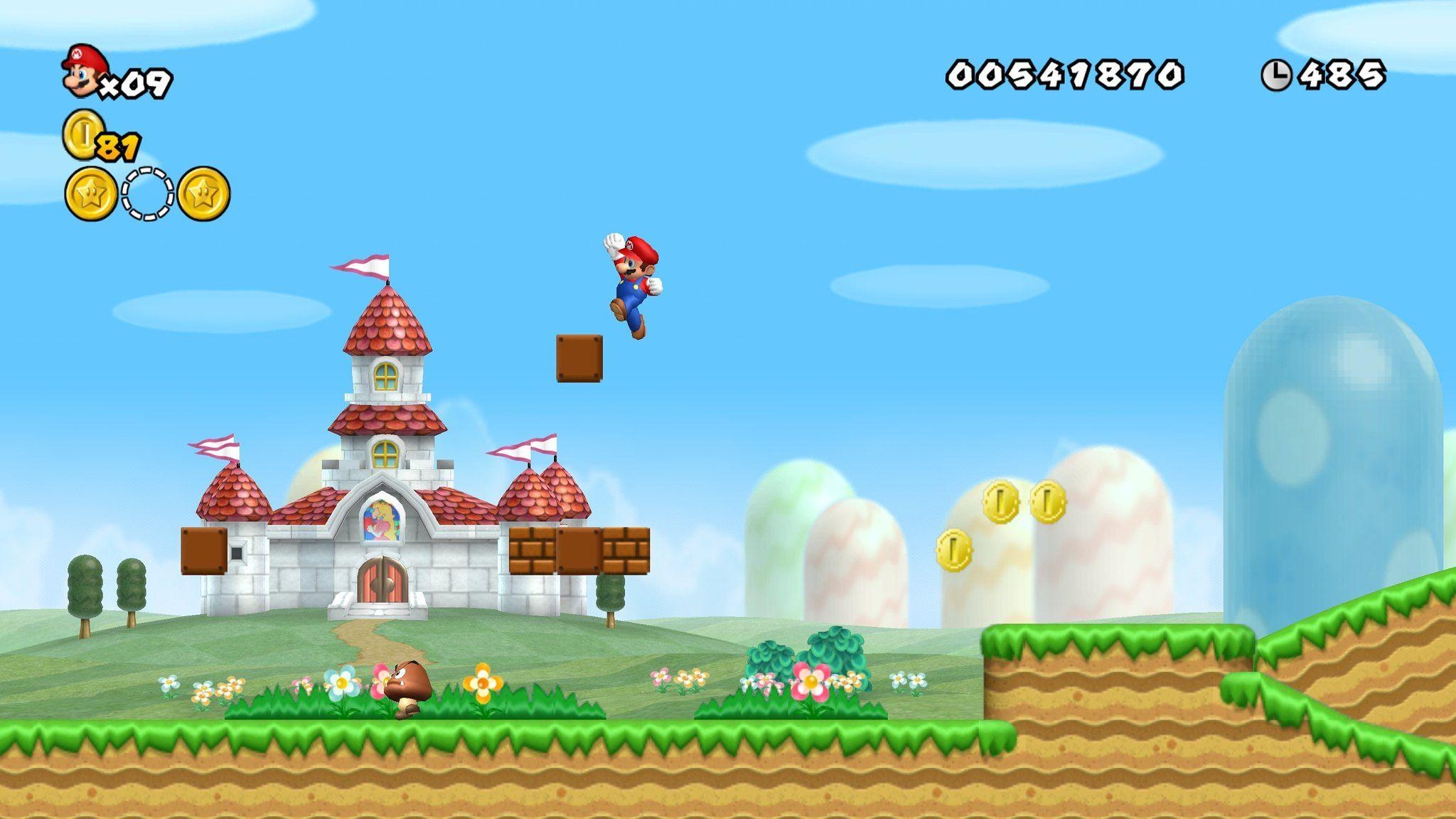 New Super Mario Bros. Wii, Mario Castle Wallpaper, 2050x1160 HD Desktop