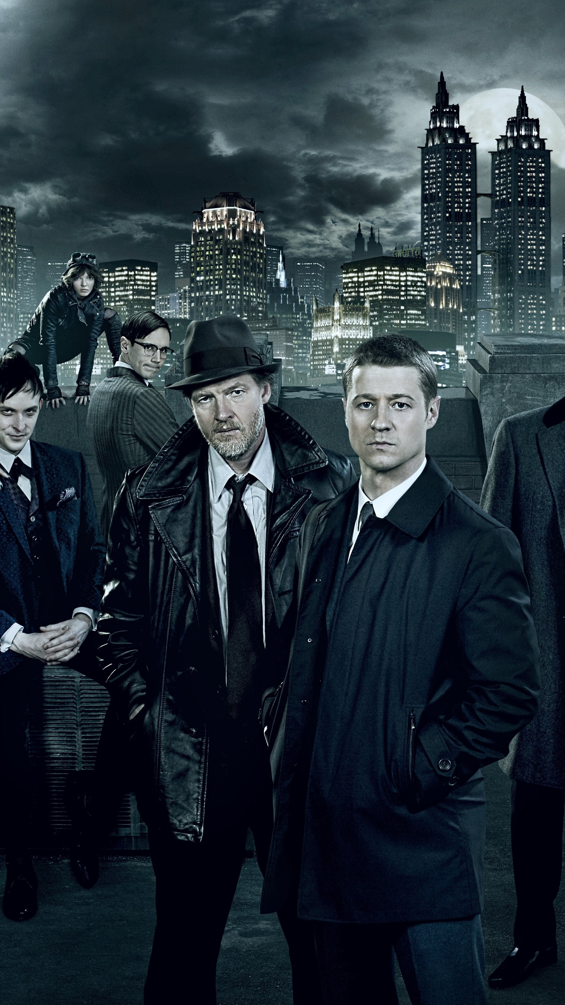 Gotham TV series, Crime-infested city, Pre-Batman era, Dark and gritty, 2160x3840 4K Phone