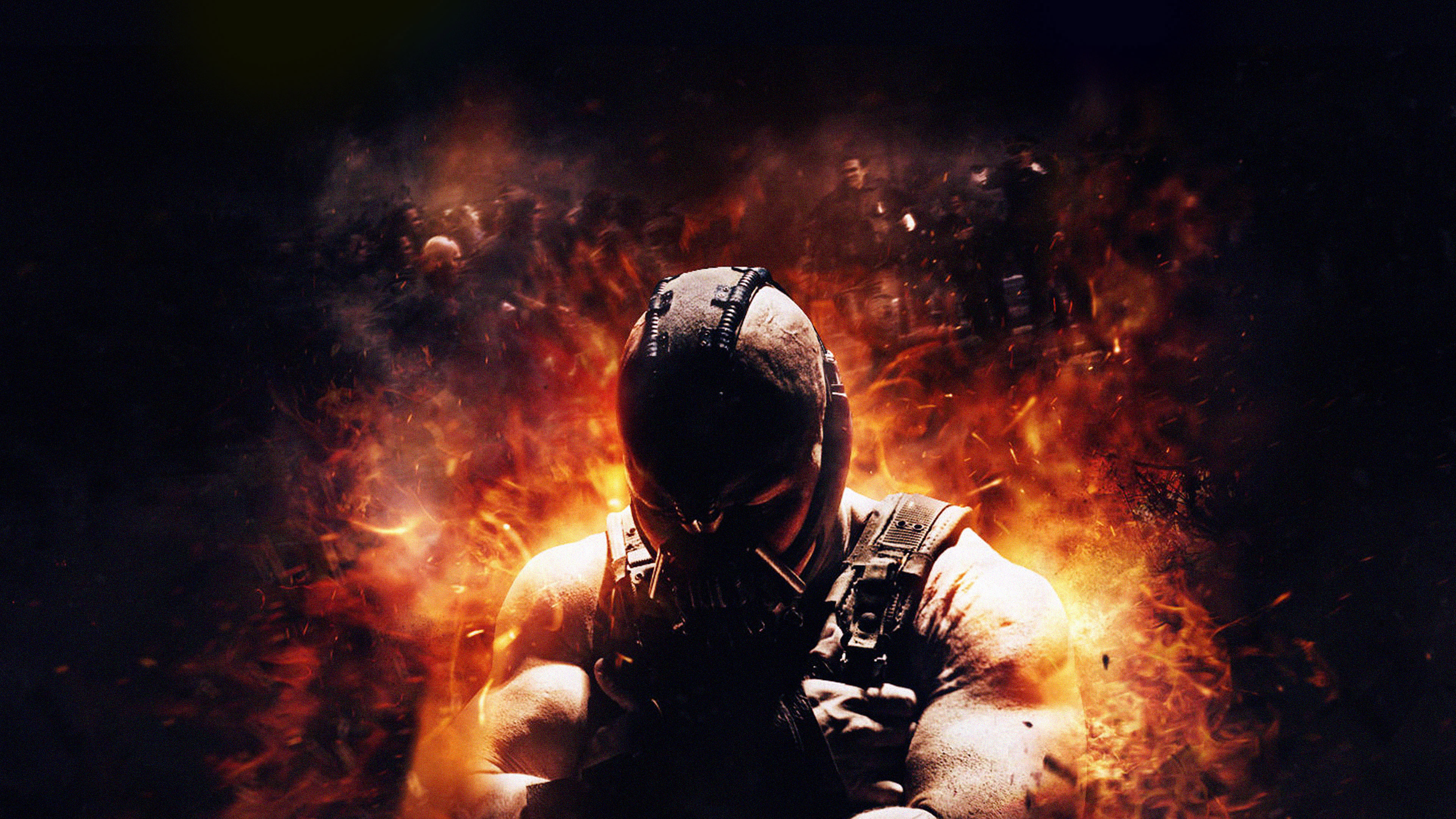 Dark Knight Rises, Bane, Fire, 3840x2160 4K Desktop