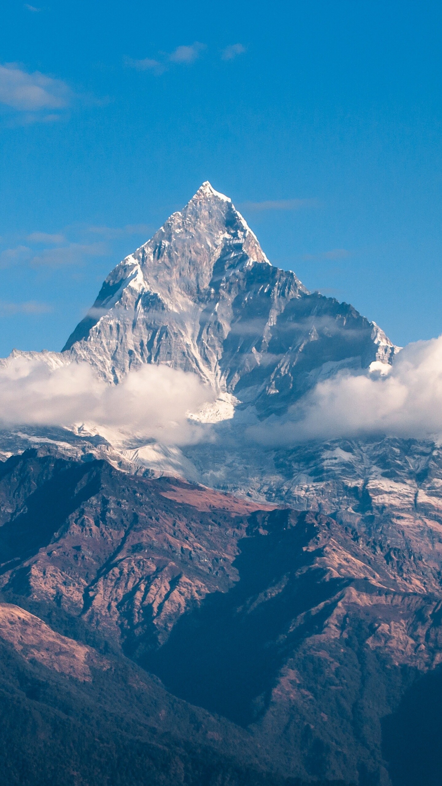 Himalayas wallpaper, Mountain peak, Clouds mountains, Daylight, 1440x2560 HD Phone