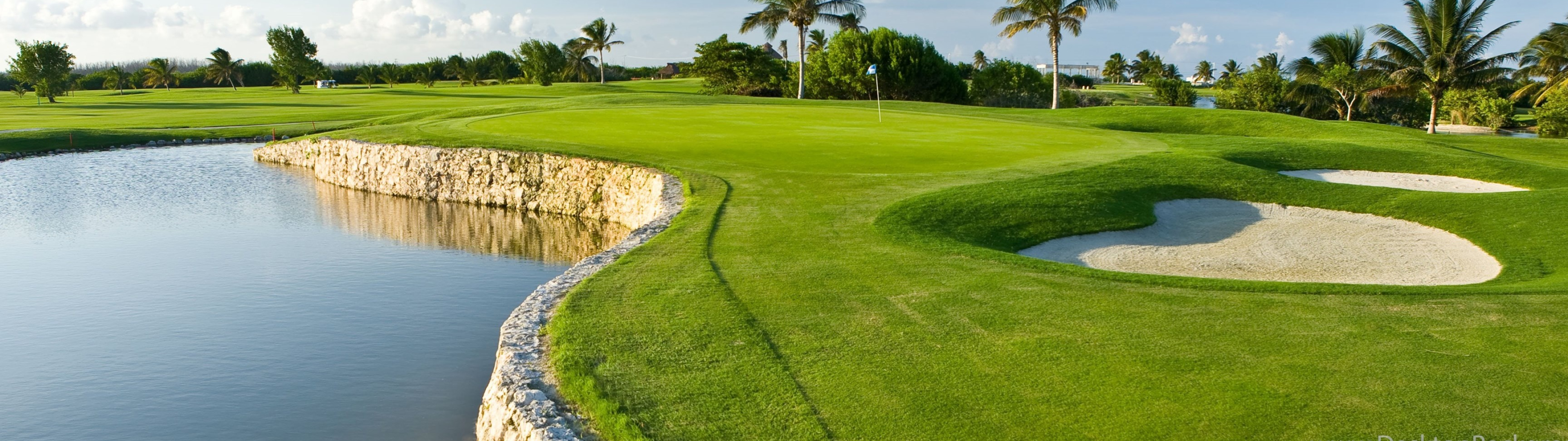 Iberostar Cancun, Golf Course Wallpaper, 3840x1080 Dual Screen Desktop