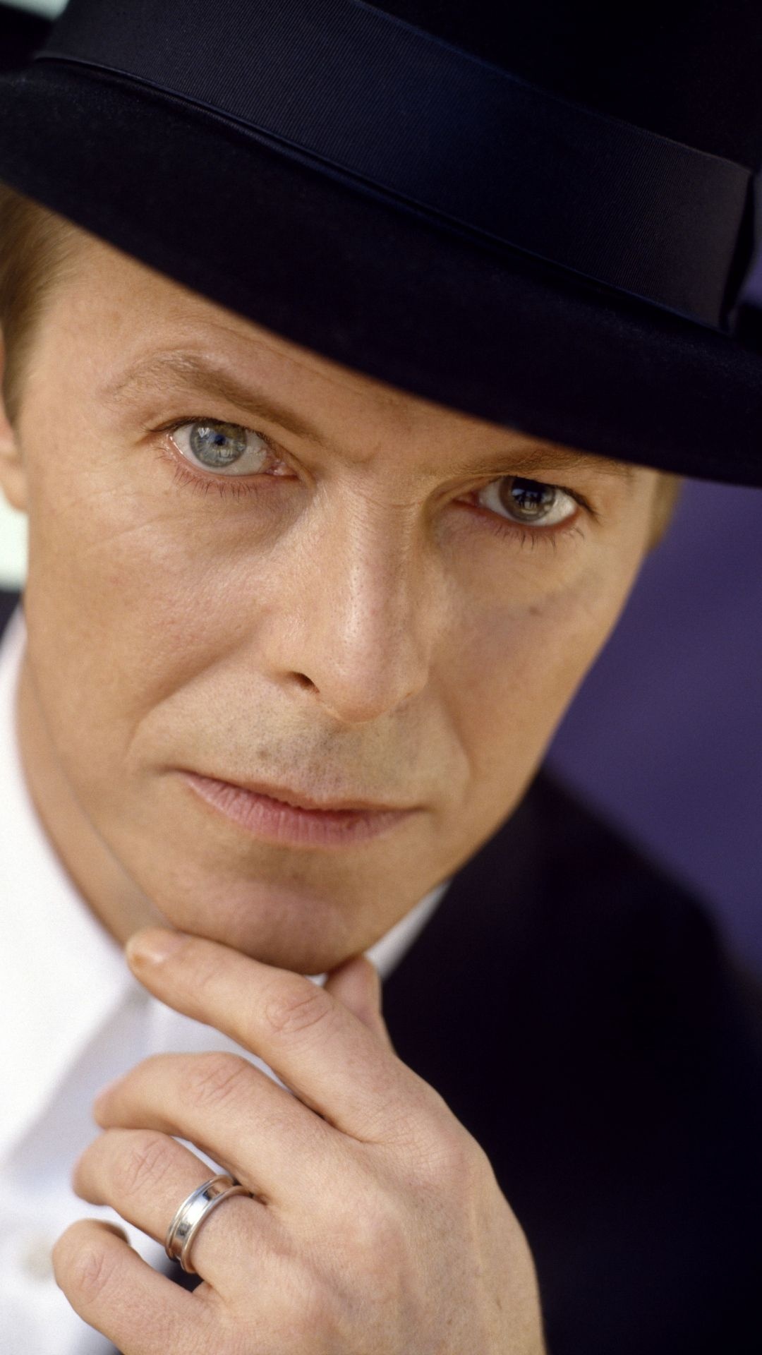 Download wallpaper David Bowie, Hat look, Face ring, High-resolution, 1080x1920 Full HD Phone